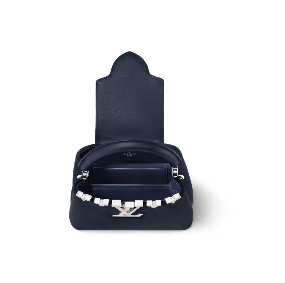 Louis vuittion capucines evening bag  blue velvet ~