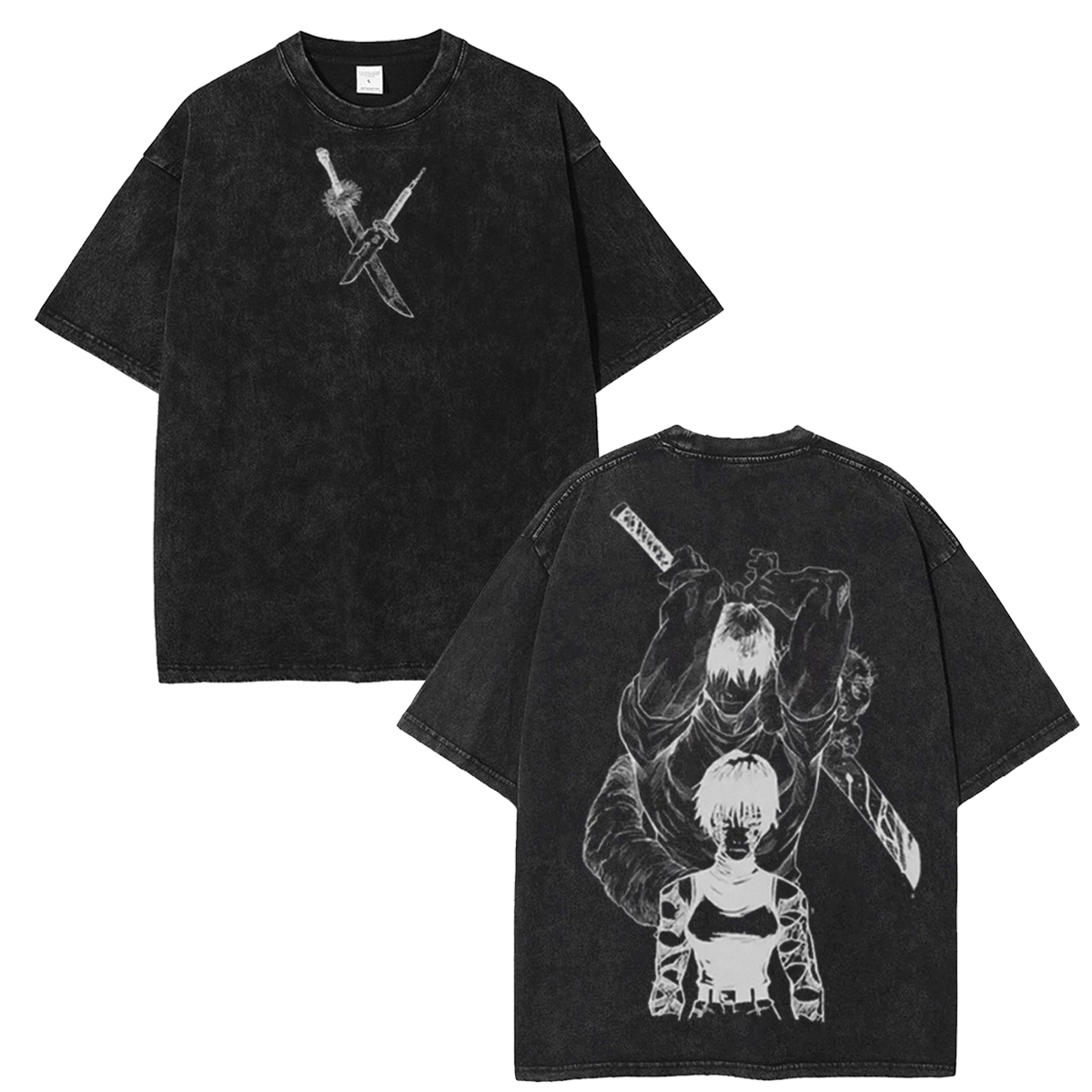 Jujutsu Kaisen Maki Zenin Toji Fushiguro Washed Anime T-Shirt â Distressed Manga Shirt, Streetwear Anime Tee