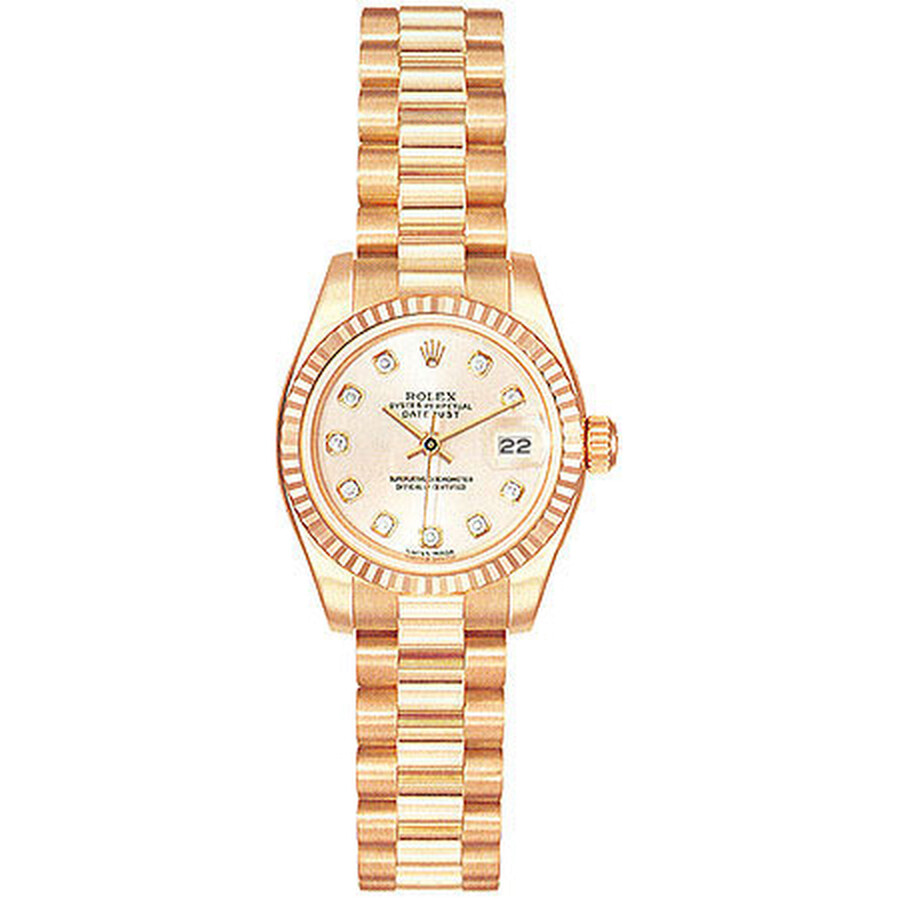 Rolex Lady-Datejust 26 Pink Dial 18K Rose Gold President Automatic Ladies Watch 179175RDP（Lifetime free warranty+90-days replacement service & Refund!.）