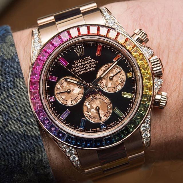 Rolex 116595 Cosmograph Daytona Rainbow 18k Rose Gold