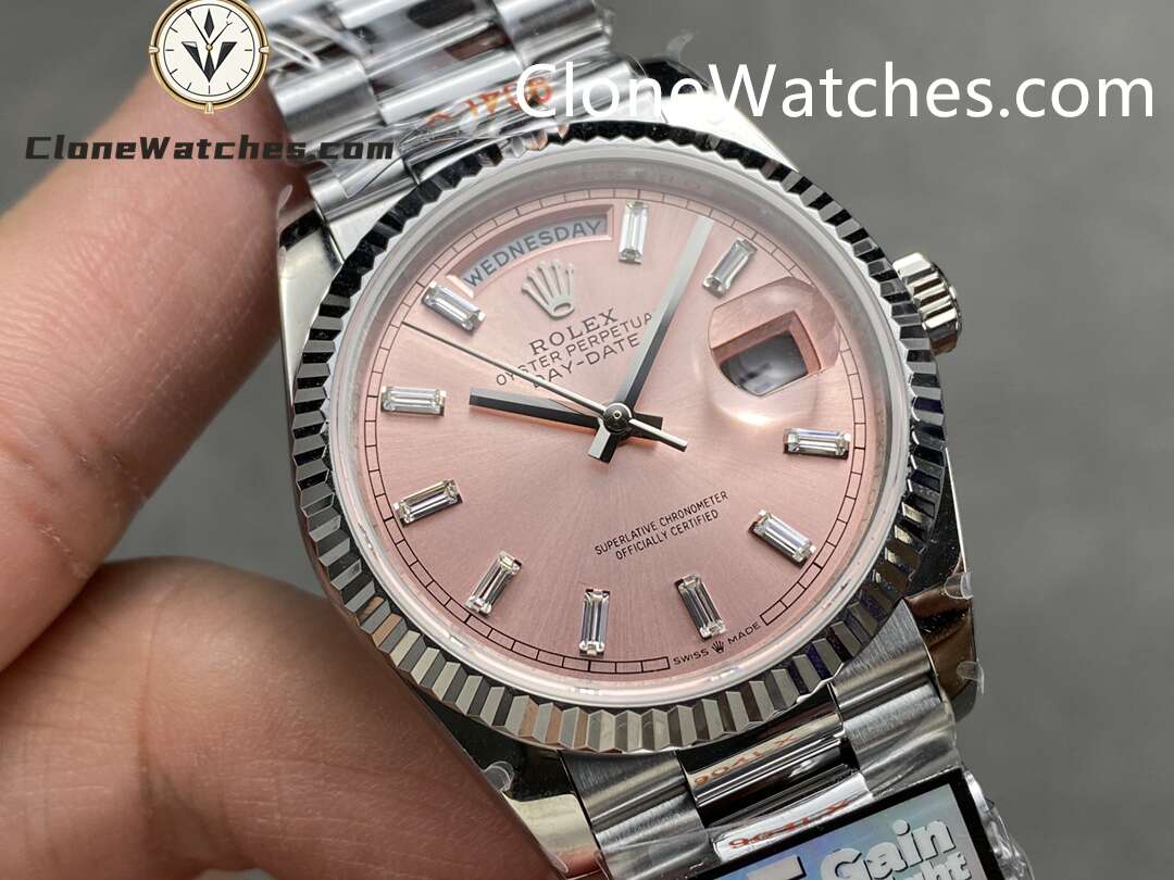 Rolex Super Clone Watches 1:1 Day Date Pink Dial 36mm m128239-0071 3255 Movement