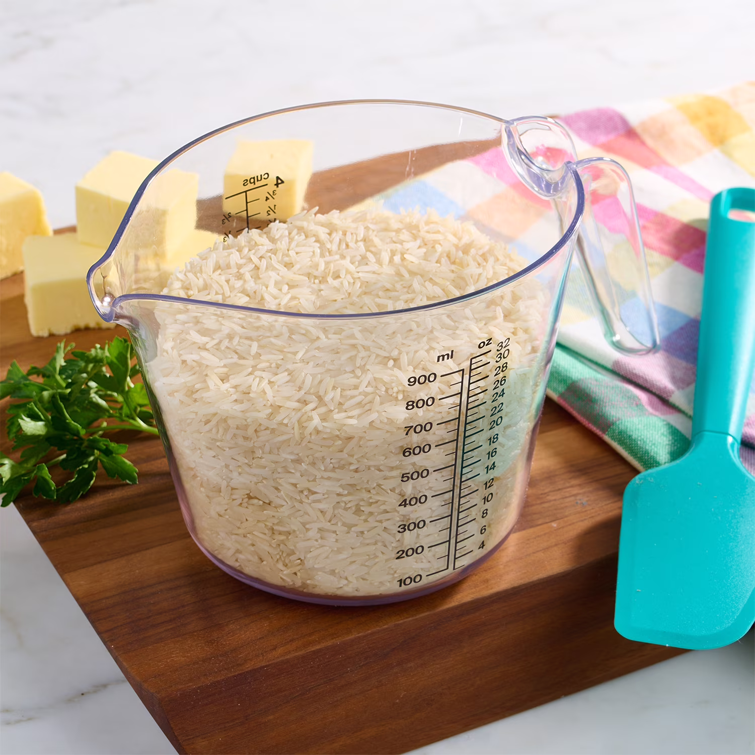 Mainstays 4-Cup Large Spout Plastic Measuring Cup, 32 oz, Clear