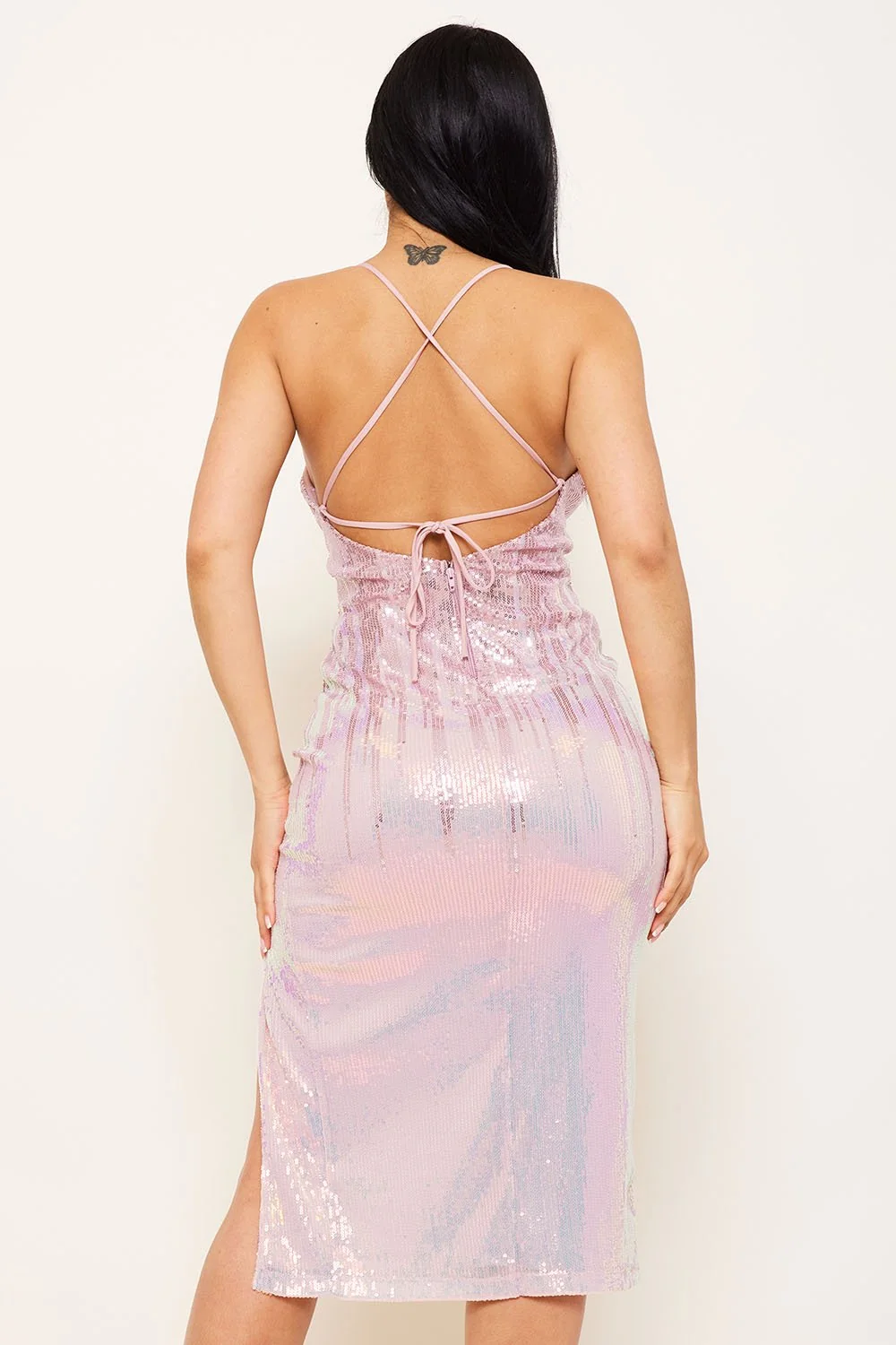 Symphony Dress - Sequin Two-Town Midi Dress