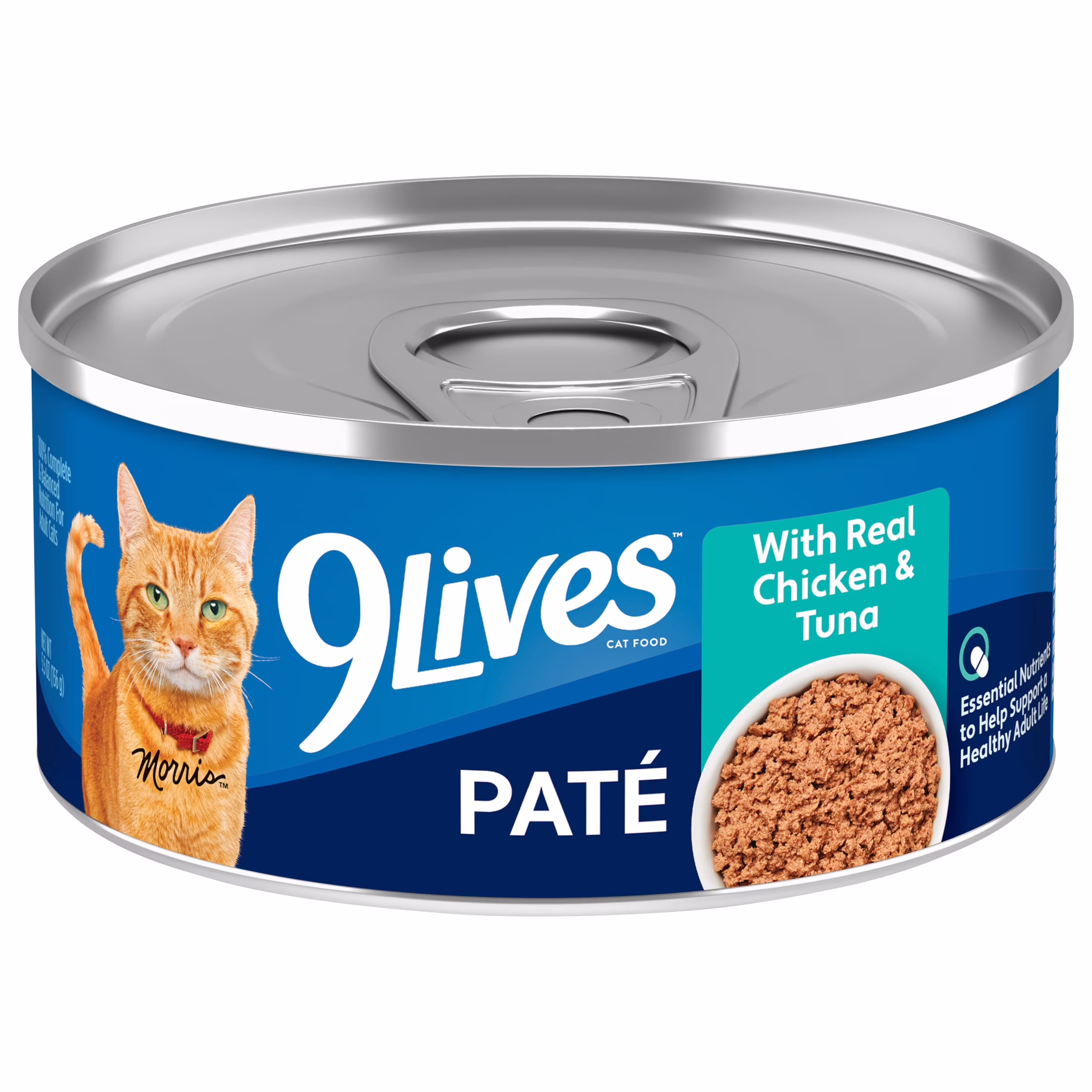 9Lives Cat Food Paté with Real Chicken & Tuna, 5.5 oz Can