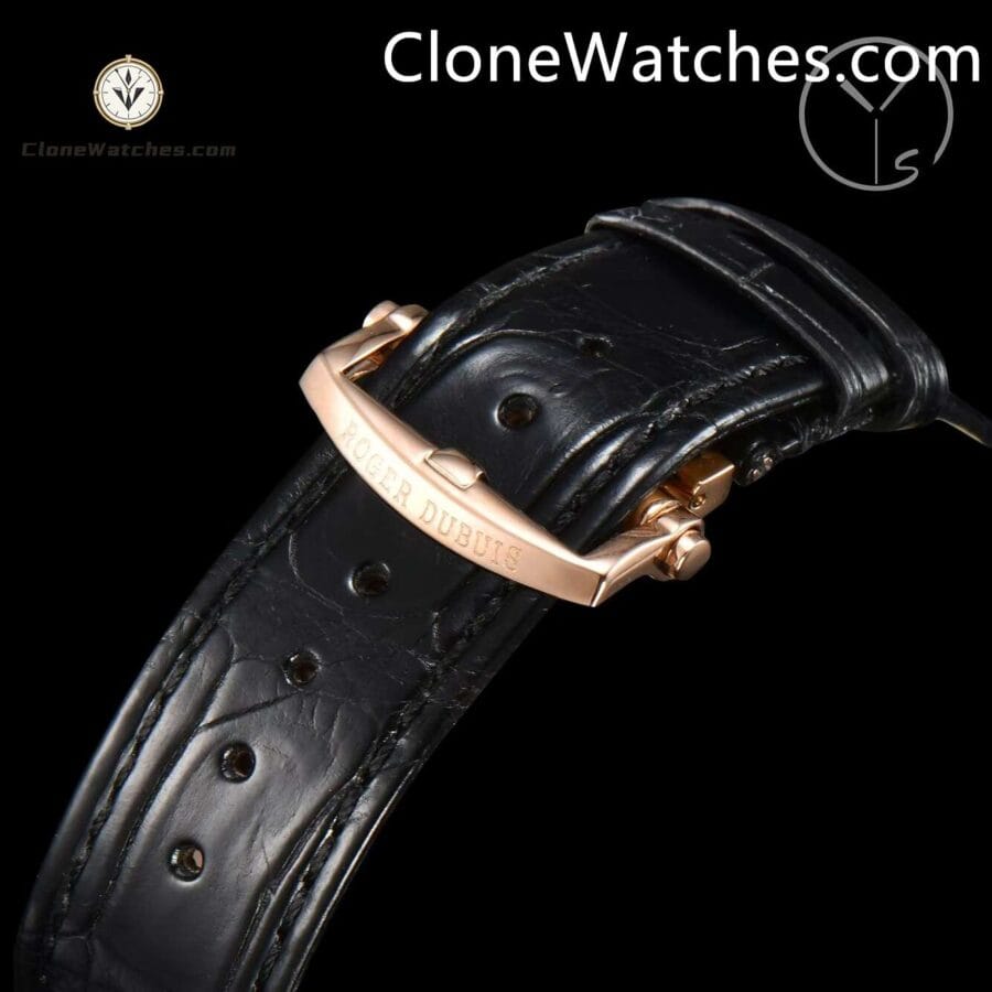 Roger Dubuis Super Clone Watches 1:1 Excalibur Rose Gold Skeleton Double Flying Tourbillon RDDBEX0397 45MM