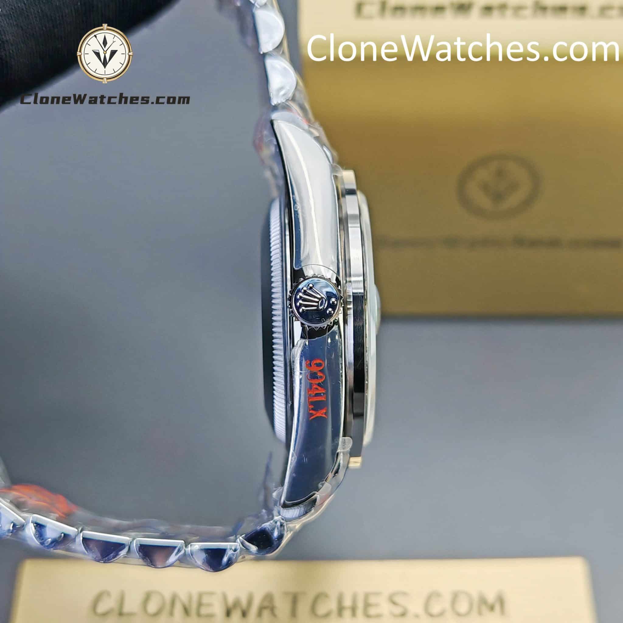 Rolex Super Clone Watches 1:1 Day Date Ice Blue Diamond Bezel Dial 36mm m128396tbr-0003 3255 Movement