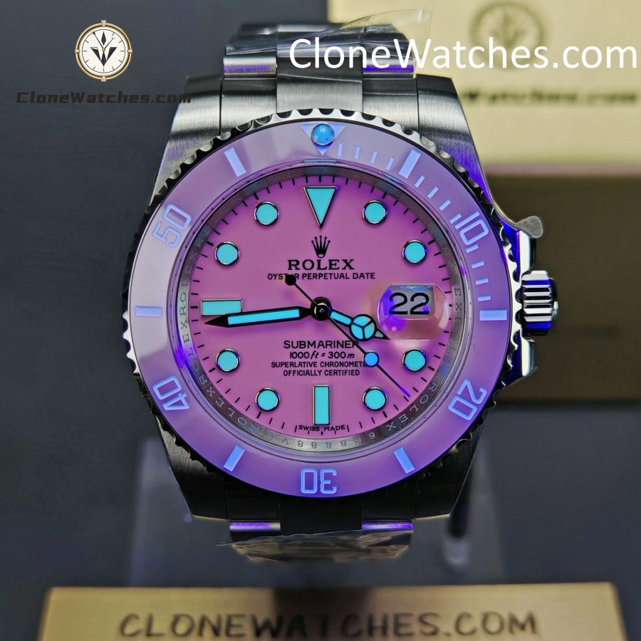 Modified Super Clone Watches 1:1 DiW Rolex Submariner Pink Dial 3135 Movement