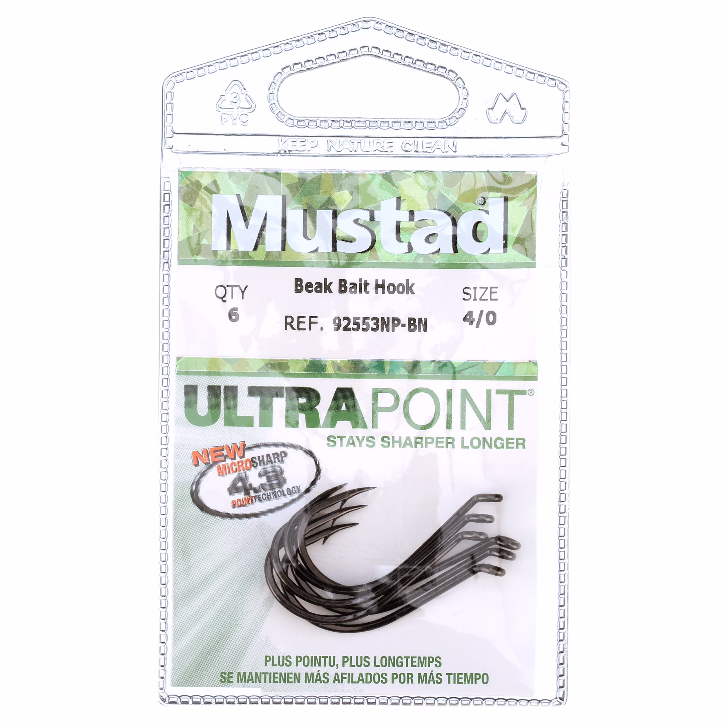 Mustad Octopus Hook Black Nickel, Size 2, 8pk