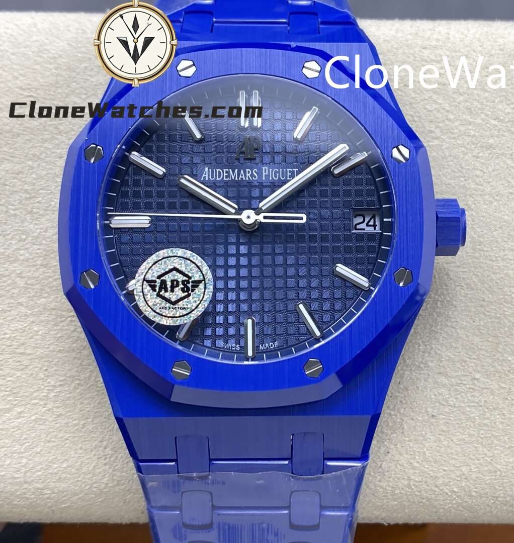 Audemars Piguet Super Clone Watches 1:1 Royal Oak Blue Ceramic 15500 Blue dial