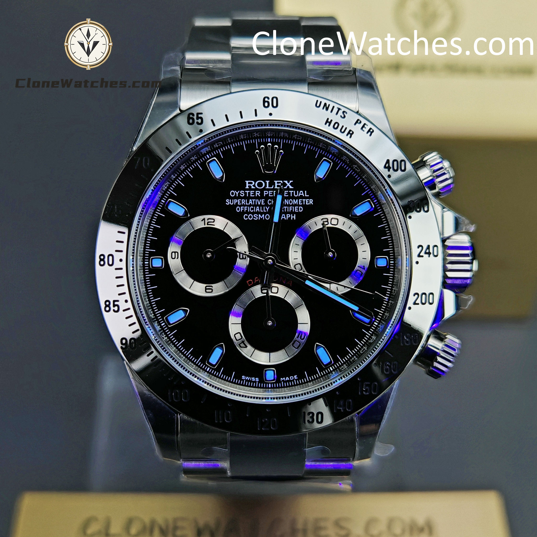 Rolex Super Clone Watches 1:1 Daytona Black Dial M116520-78590 4130 Movement