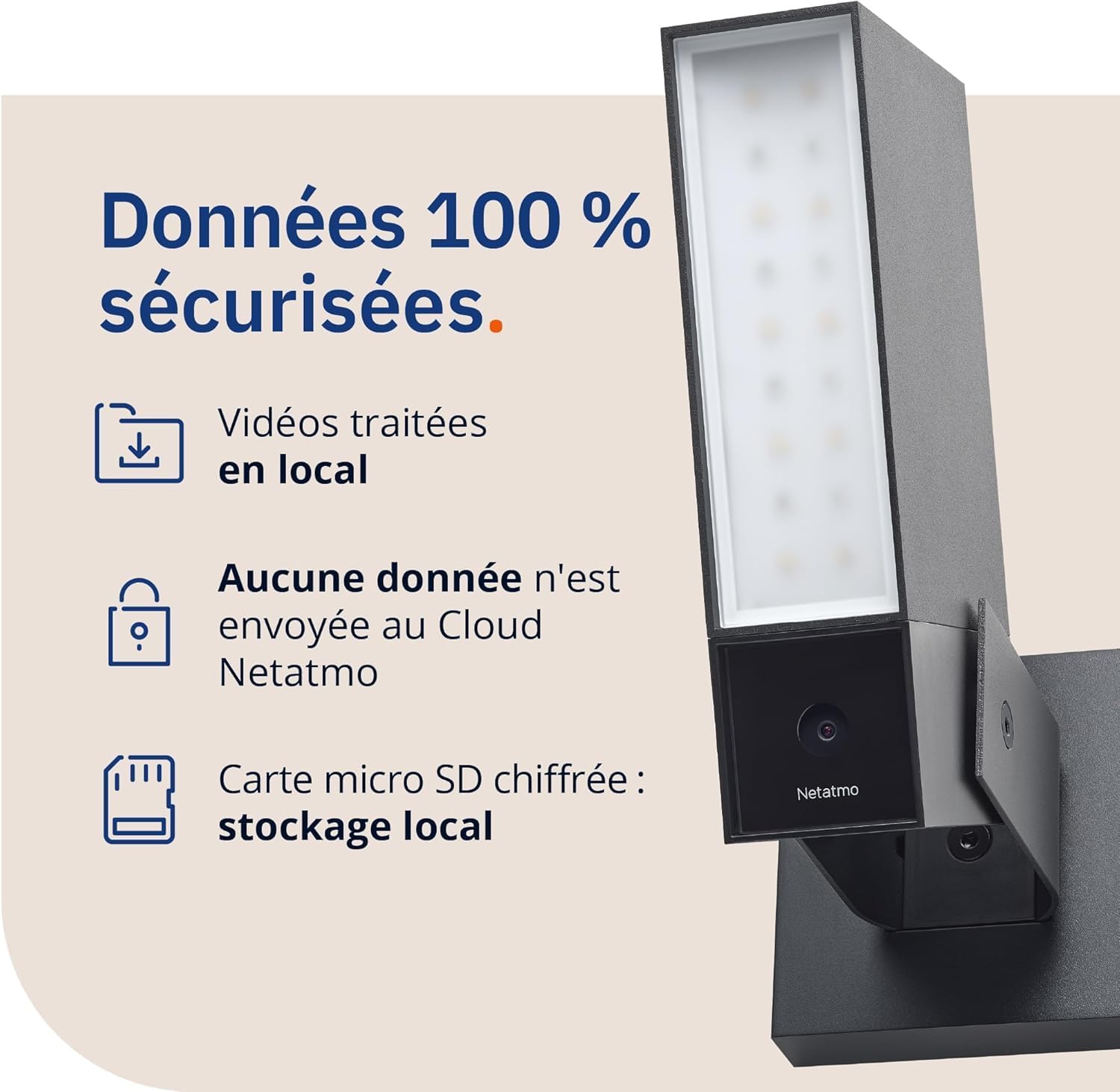 Pack 2 caméras extérieures éclairage intégré détection personnes 1920p WiFi aluminium noir NBU-2-NOC-AMZ