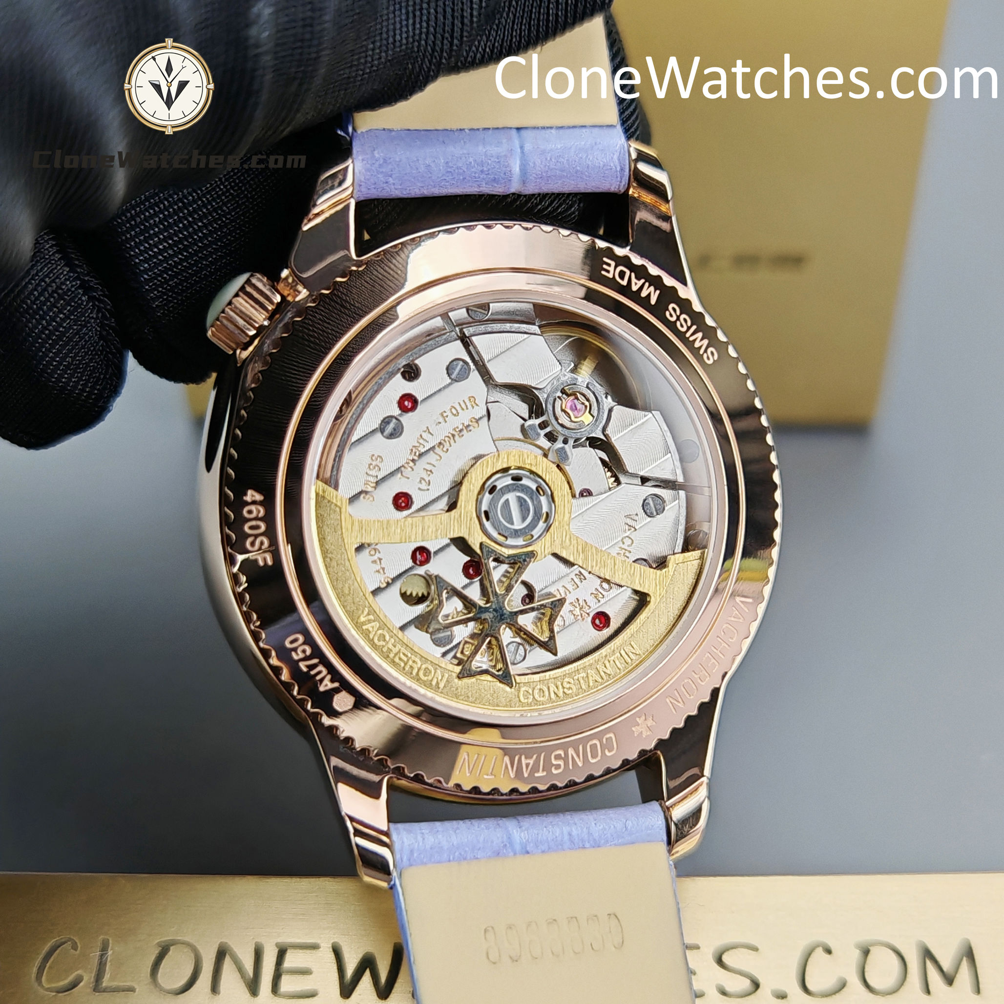 Vacheron Constantin Super Clone Watches 1:1 Égérie Moon Phase 8005F/000R-H030 Purple Dial
