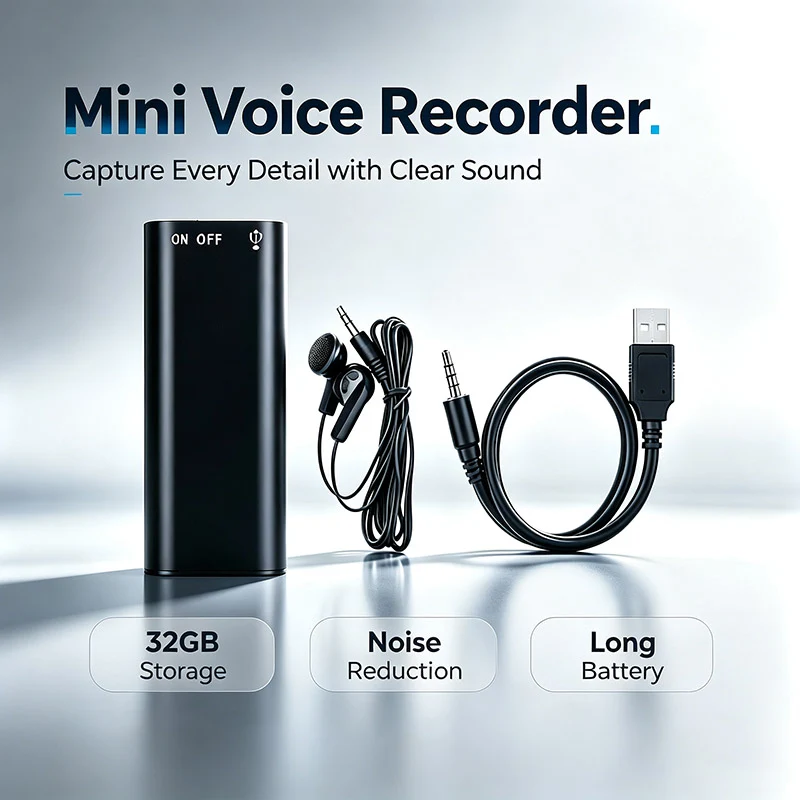 🔥 Mini Voice Recorder – Smart Sound Capture, Compact & Easy to Use, Long Battery Life 🔋