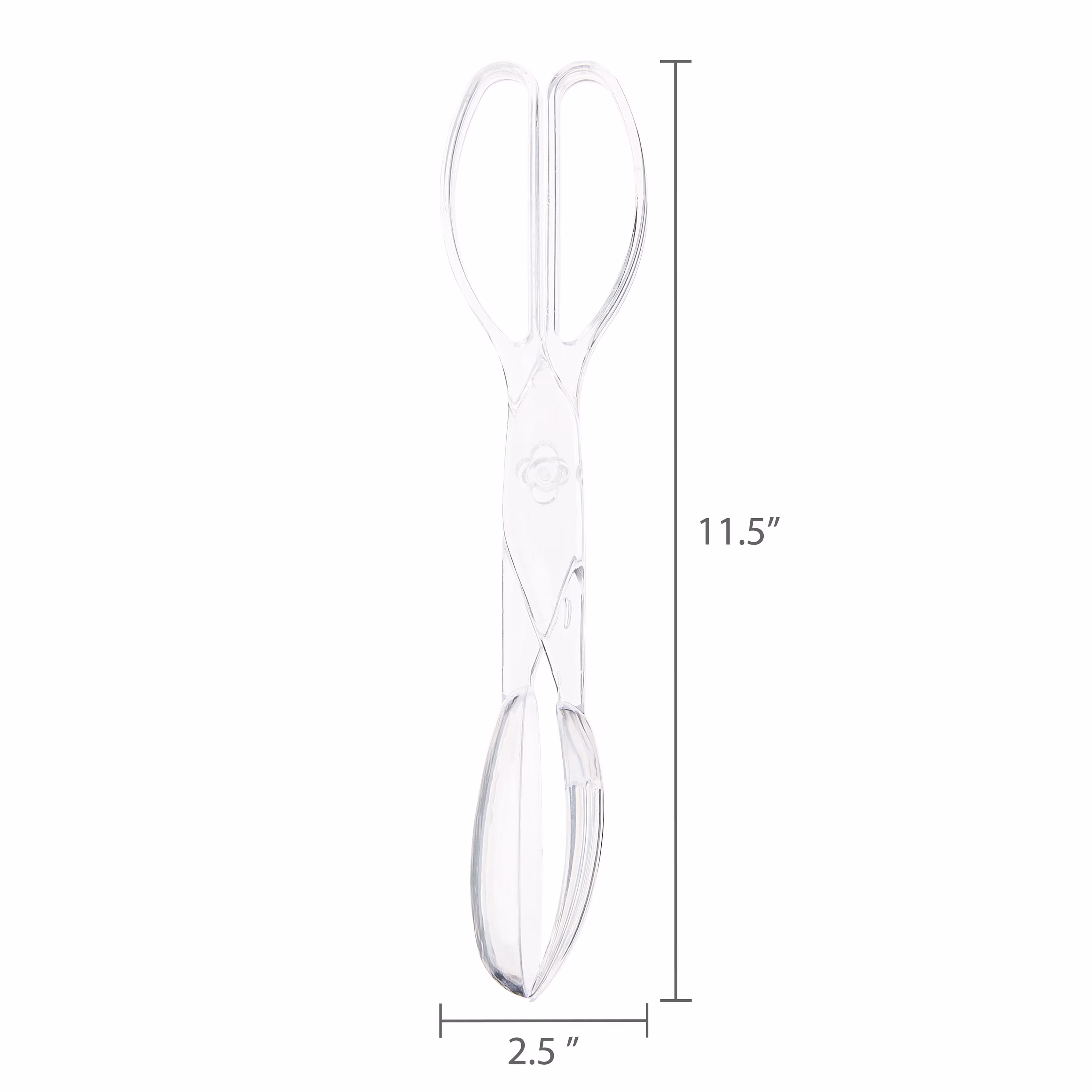 11 IN Clear Plastic Salad Tongs, by Way To Celebrate