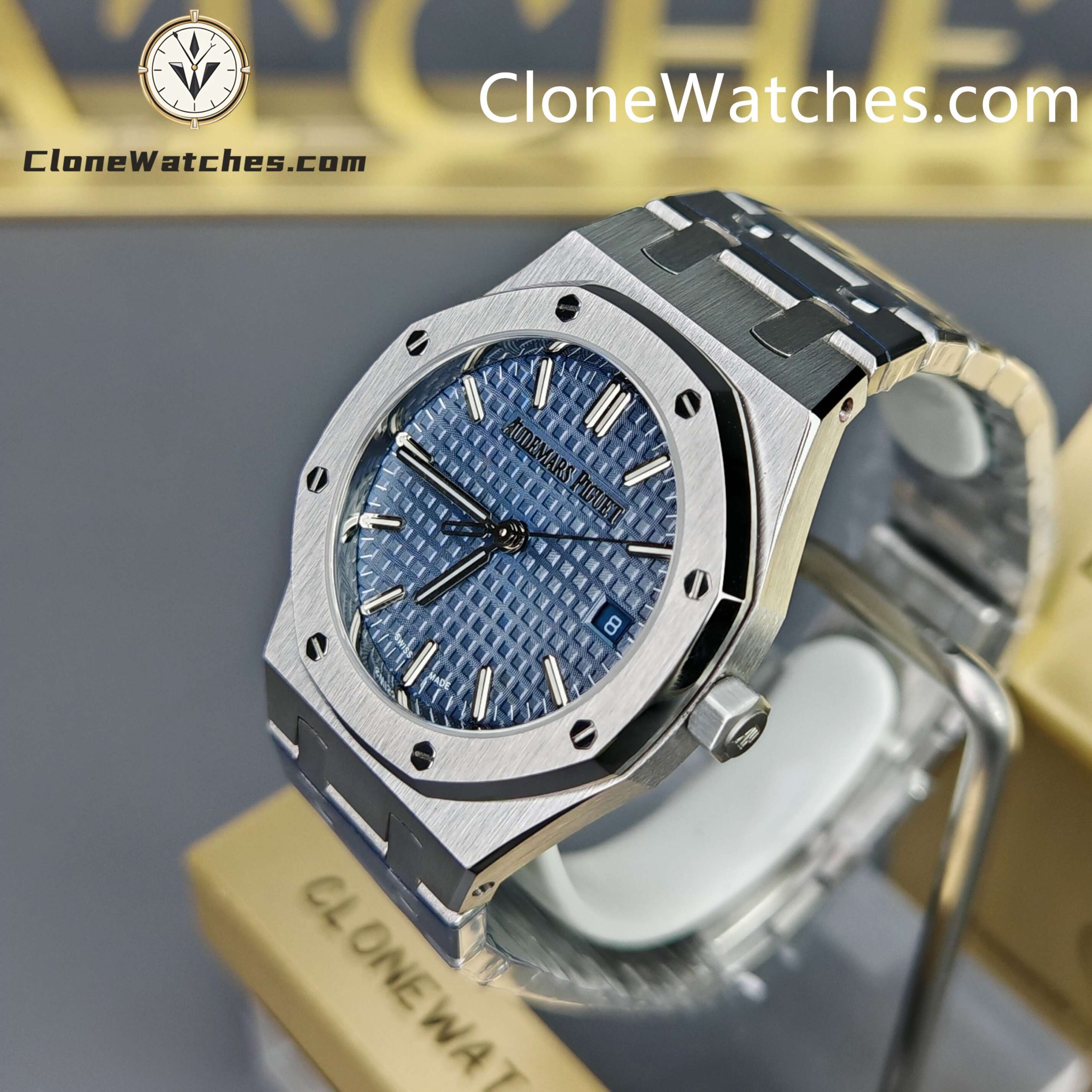 Audemars Piguet Super Clone Watches 1:1 Royal Oak Selfwinding 77350ST Blue Dial 34mm