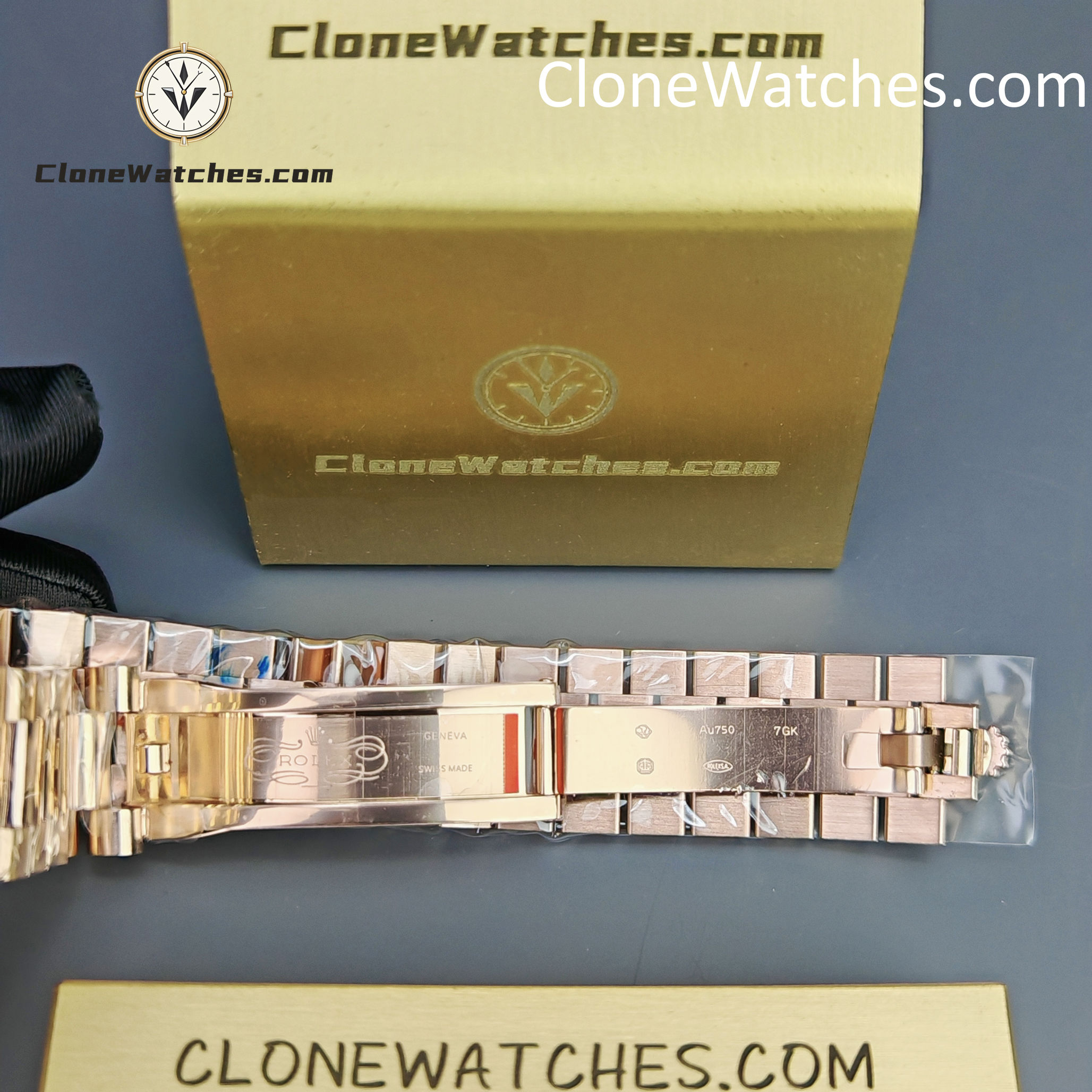 Rolex Super Clone Watches 1:1 Day Date 18K Rose Gold Grey Roman Dial 40mm m228235-0055 3255 Movement