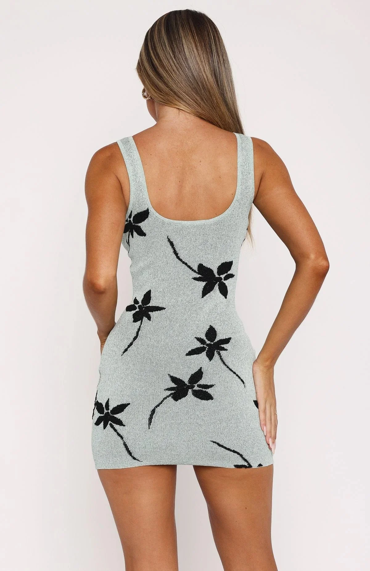 Sheer Bliss Knit Mini Dress Mint