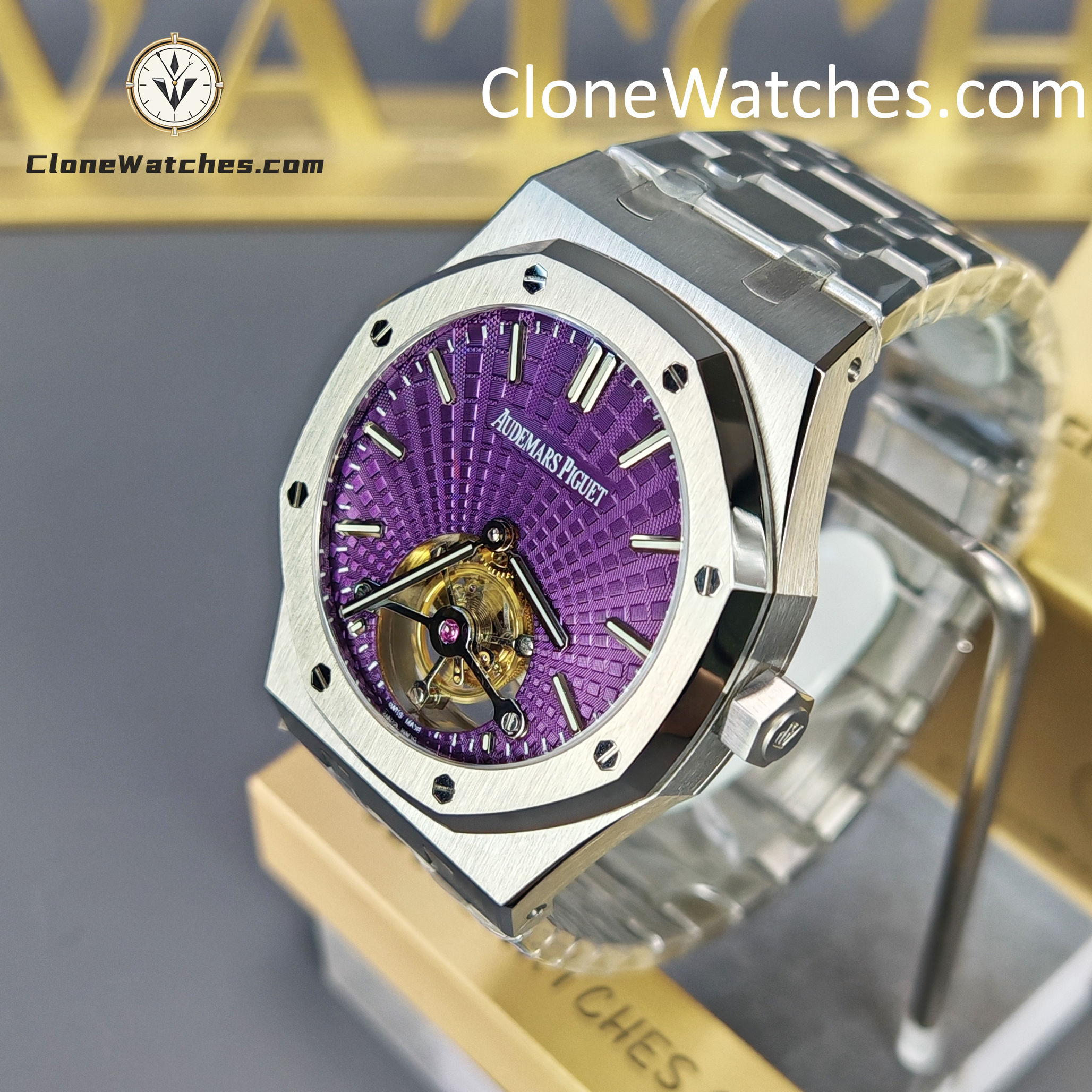 Audemars Piguet Super Clone Watches 1:1 Royal Oak 26522ST Purple Tourbillon Dial 41mm