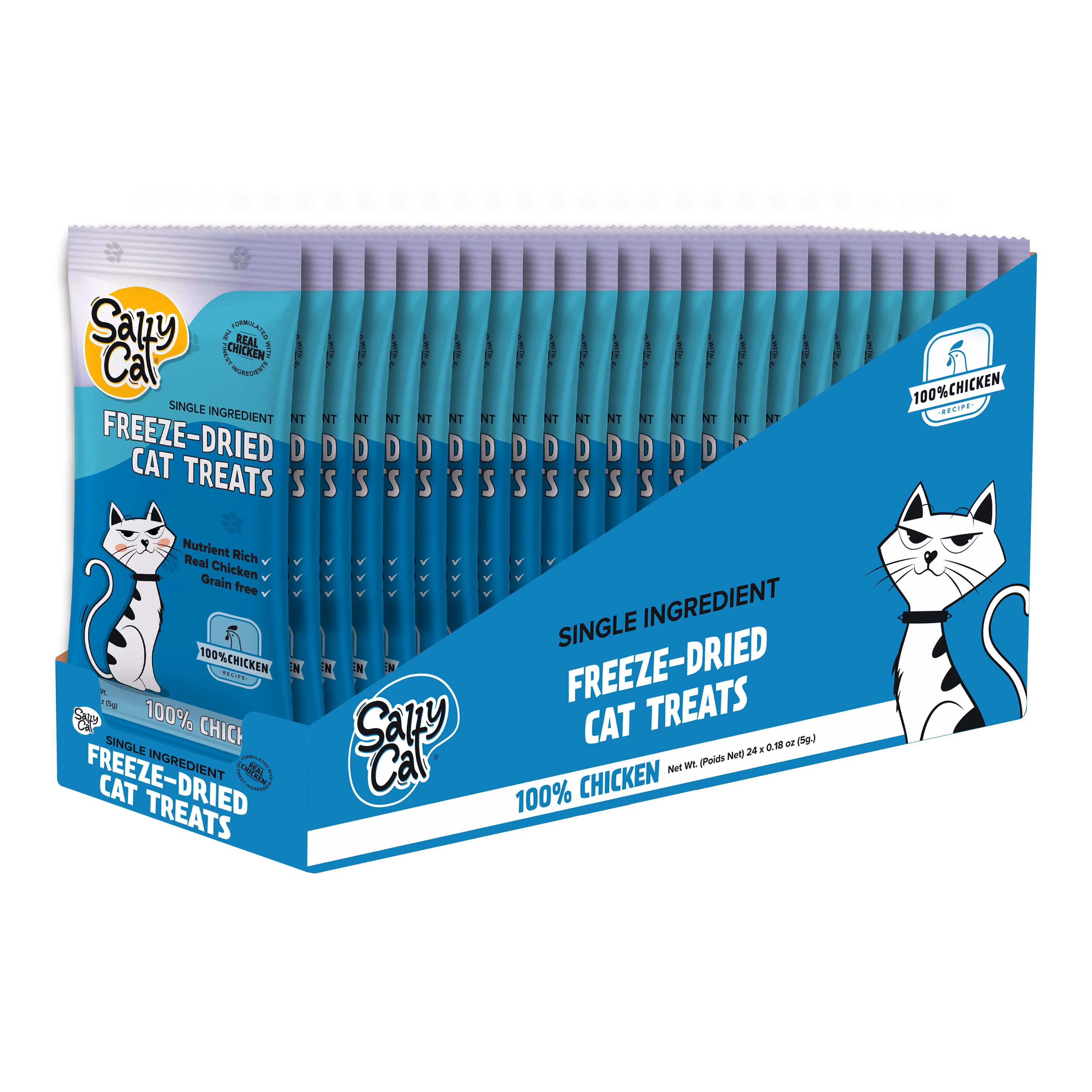 Salty Cat Freeze-Dried Chicken Cat Treats, 5g Bag