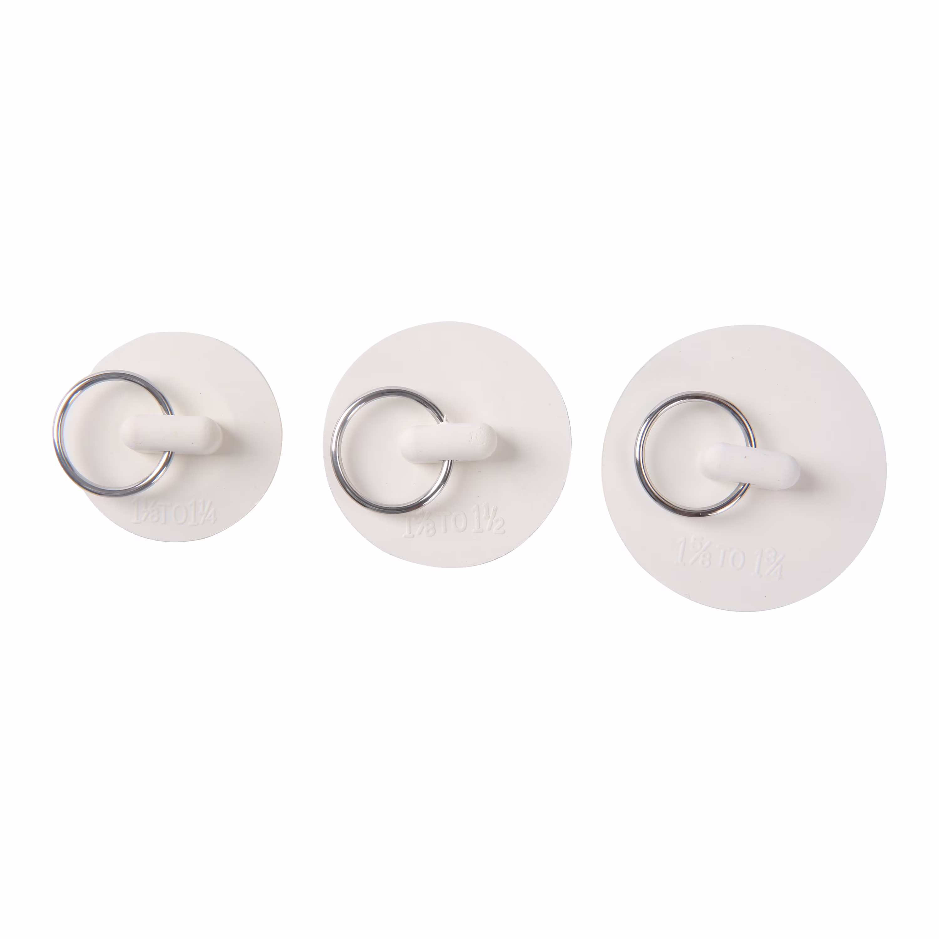 Mainstays 3 Piece Rubber Sink Stoppers with Rings for 1