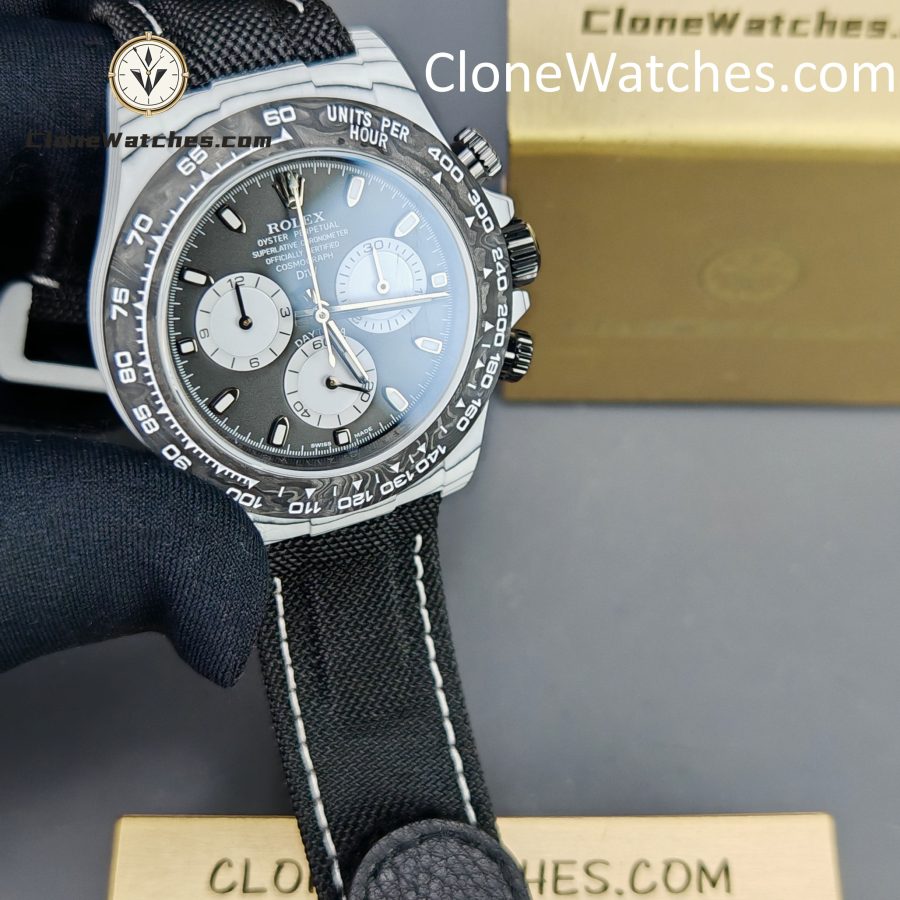 Modified Super Clone Watches 1:1 DiW Rolex Daytona In White Quartz Fiber “IRBIS V2”