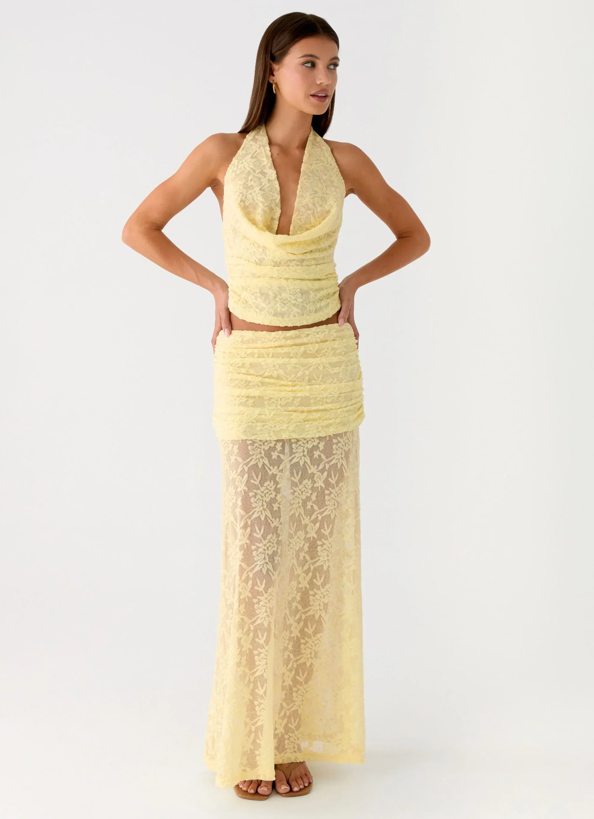 Farruko Jacquard Maxi Skirt - Butter