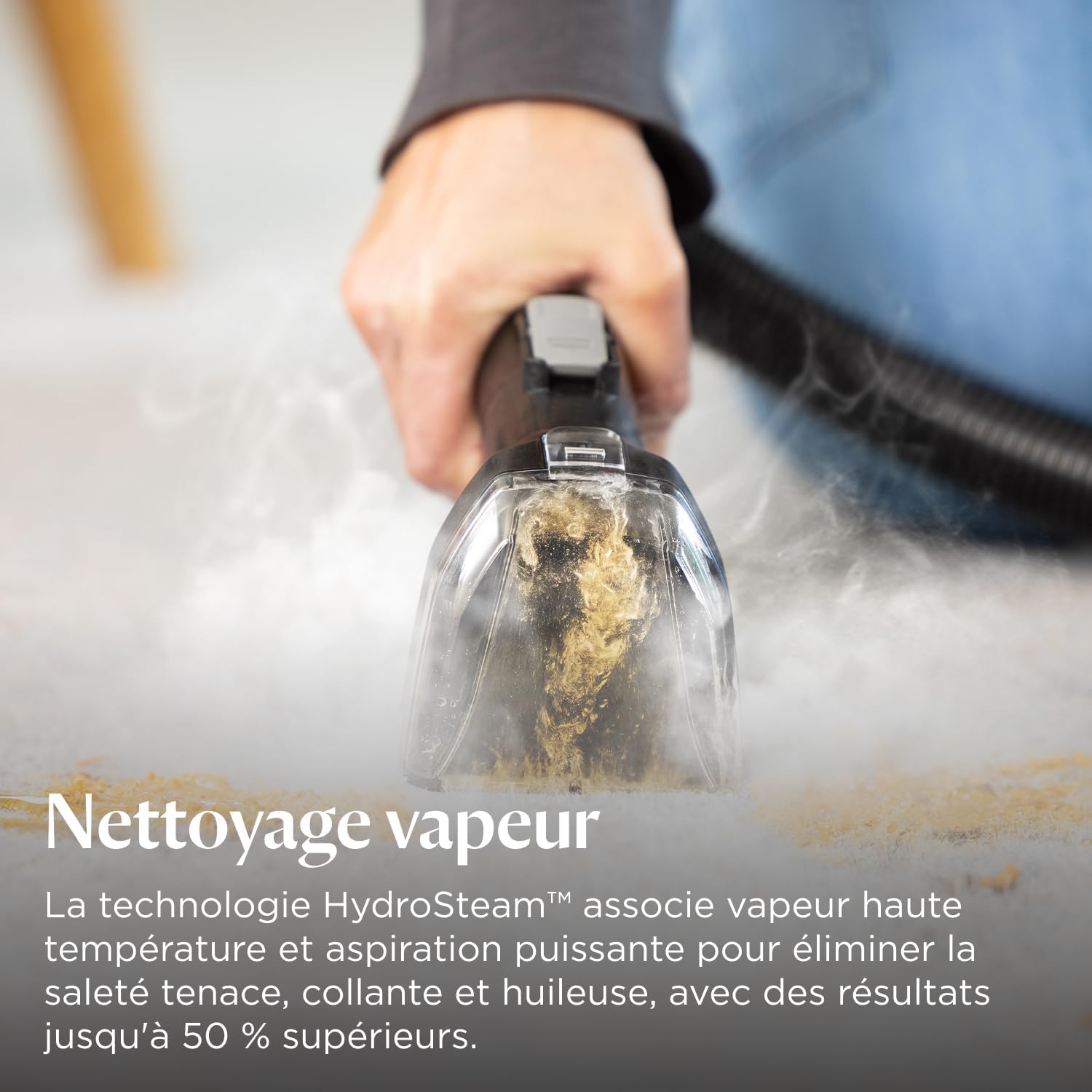 Shampouineuse canapé 1000 W technologie HydroSteam pour tapis tissus voiture