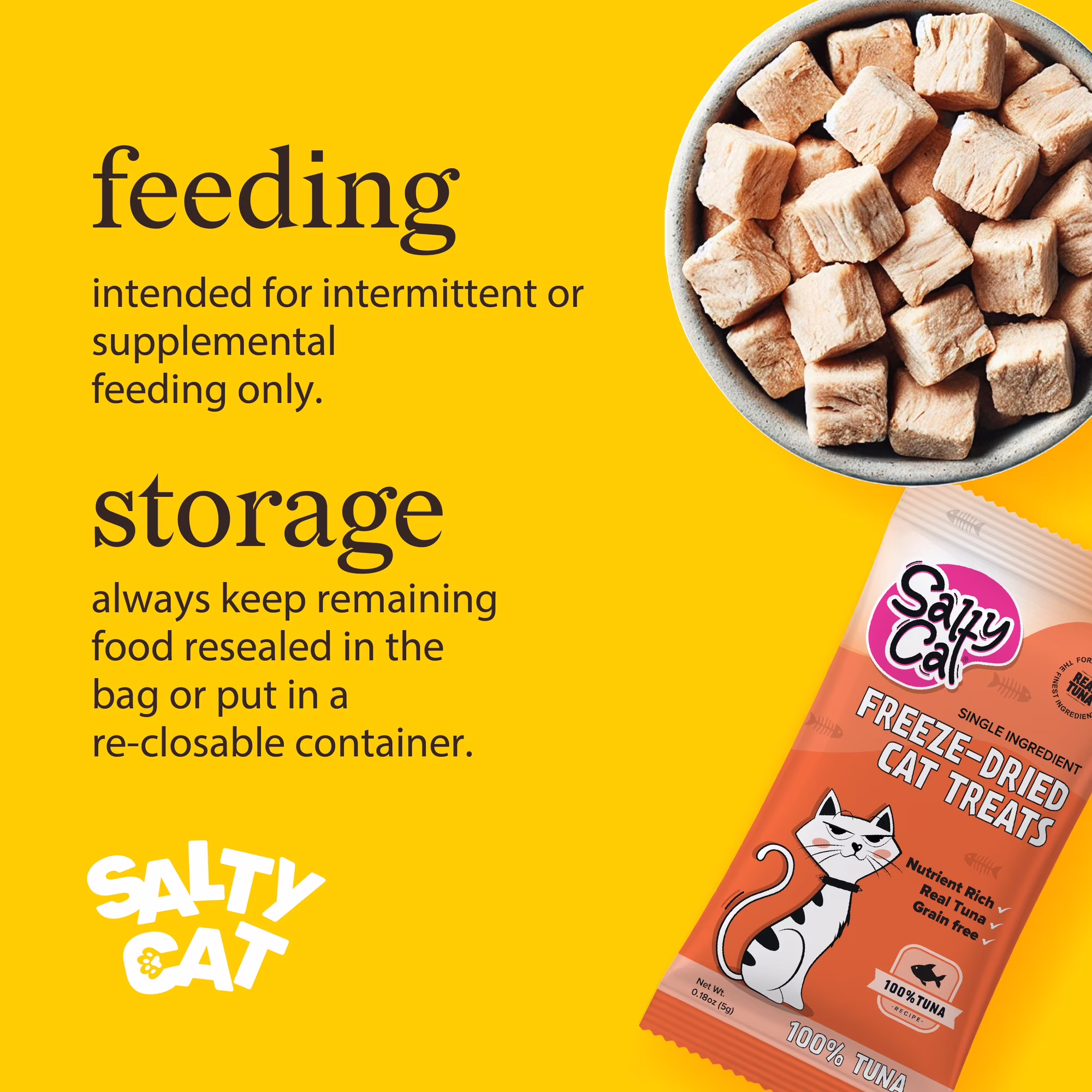 Salty Cat Freeze-Dried Tuna Cat Treats in 5 g bag