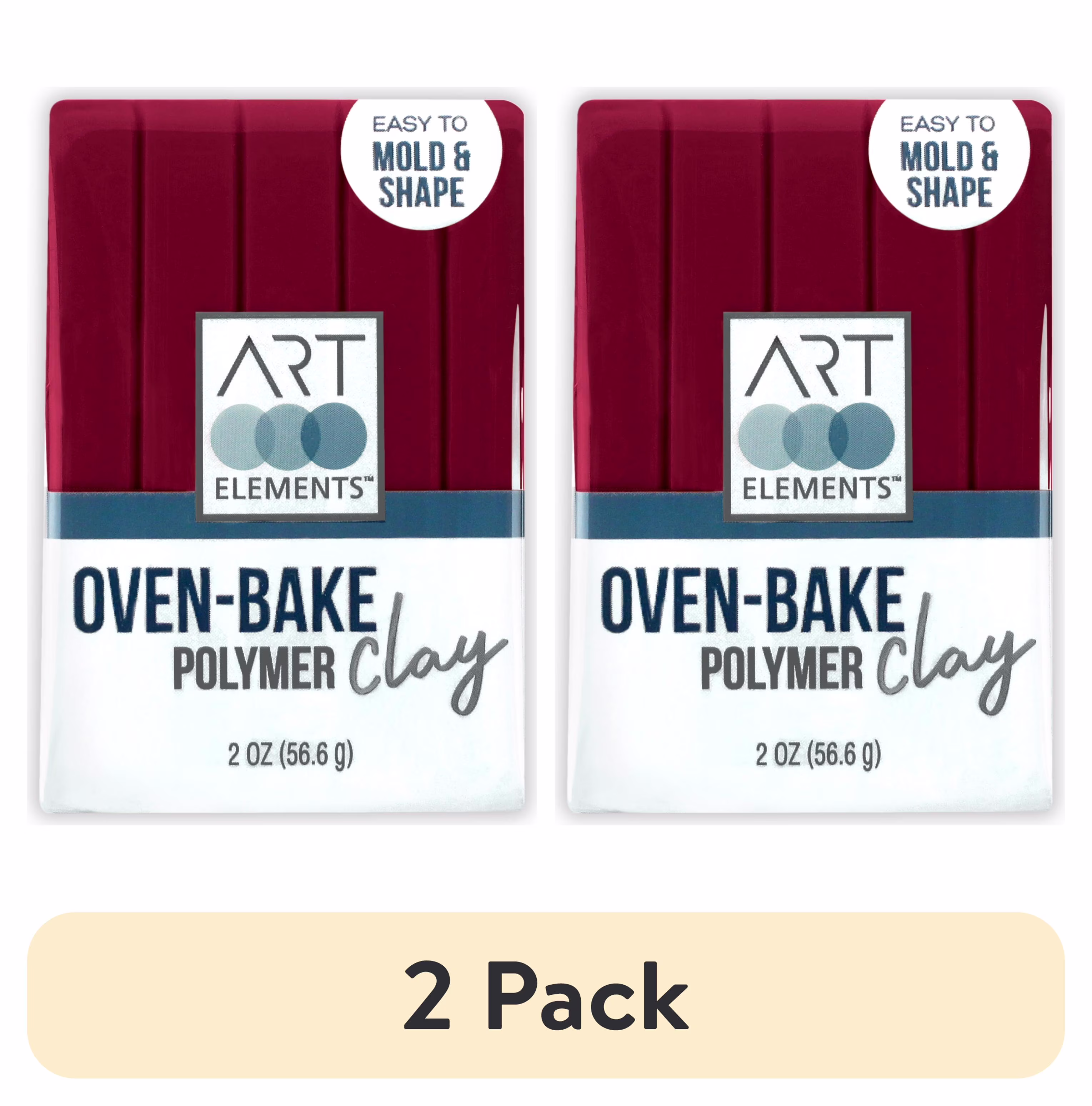 (2 pack) ArtSkills - Art Elements Oven Bake Polymer Clay, 2oz, Bisque