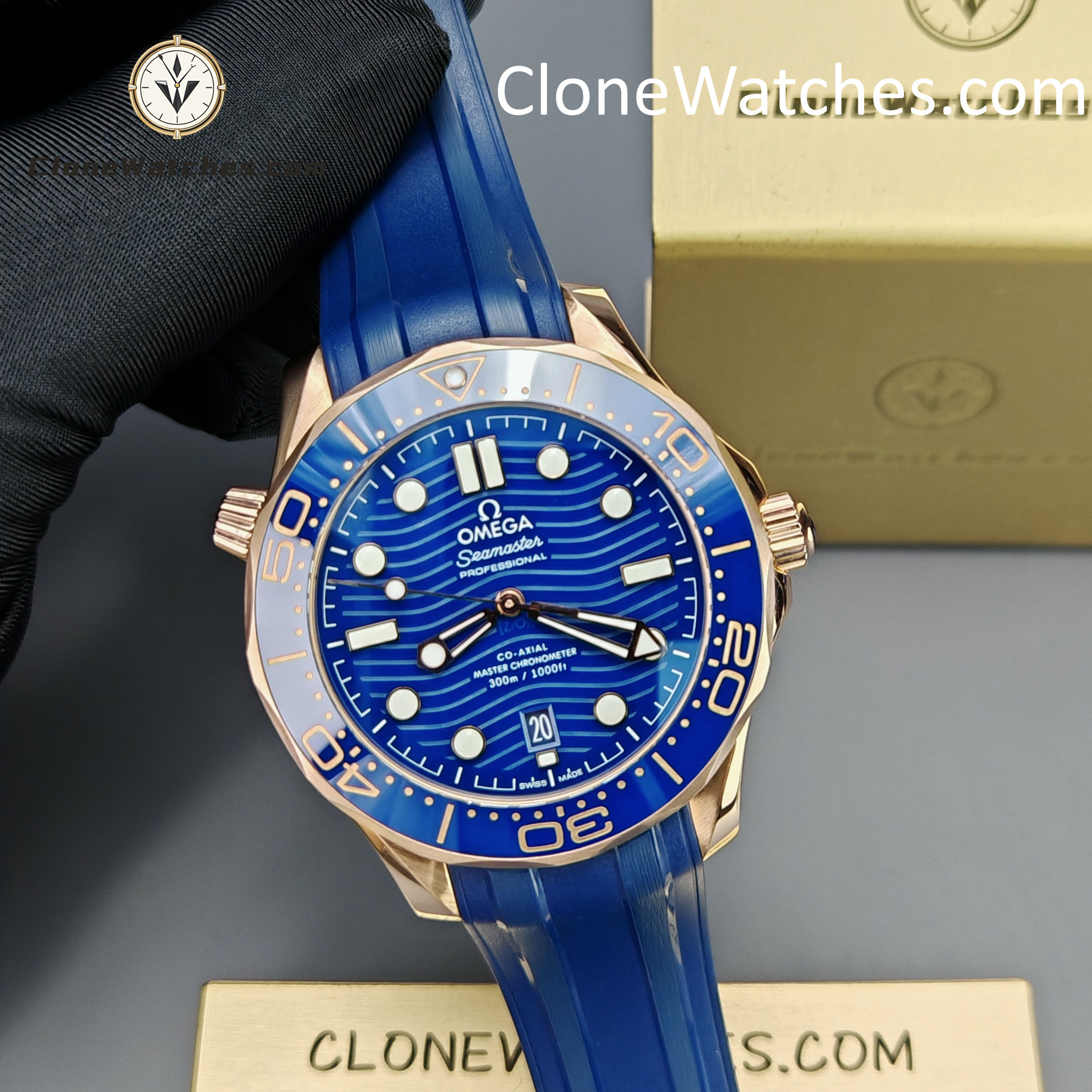 OMEGA Super Clone Watches 1:1 Seamaster Diver 300M Rose Gold 210.62.42.20.03.001 42MM