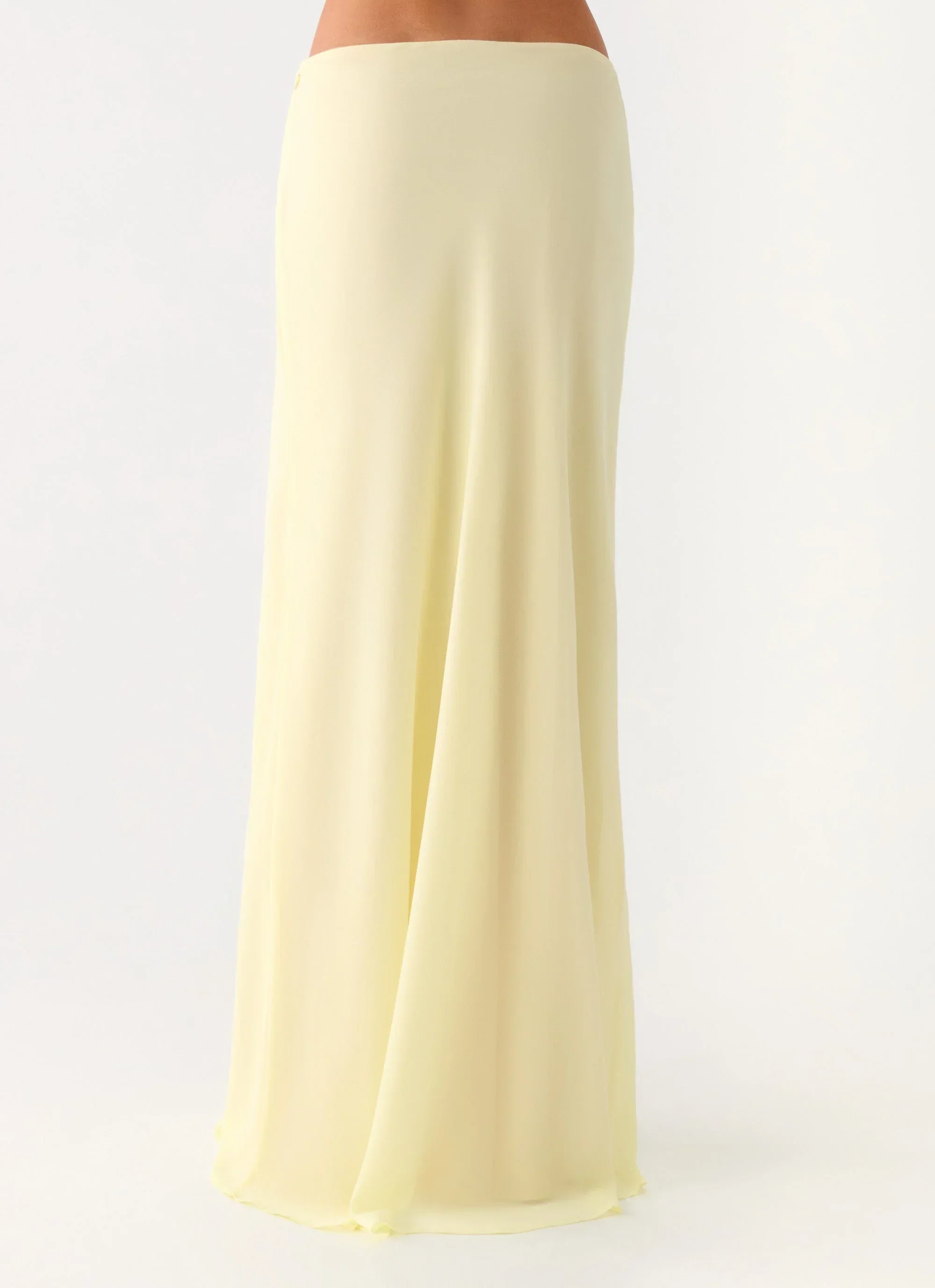 Star Girl Chiffon Maxi Skirt - Yellow