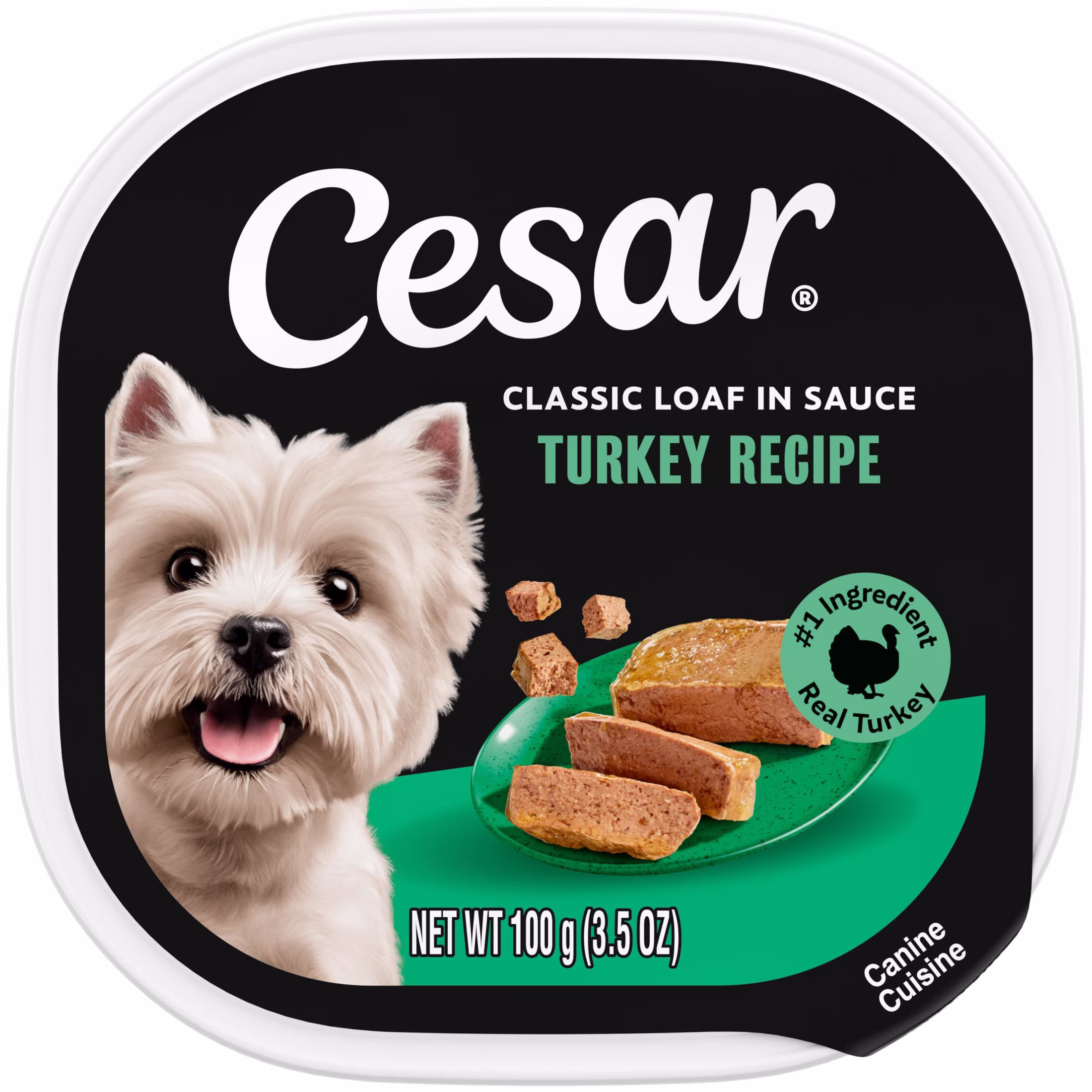 Cesar Classic Loaf in Sauce Wet Dog Food Turkey Flavor, 3.5 oz. Easy Peel Tray