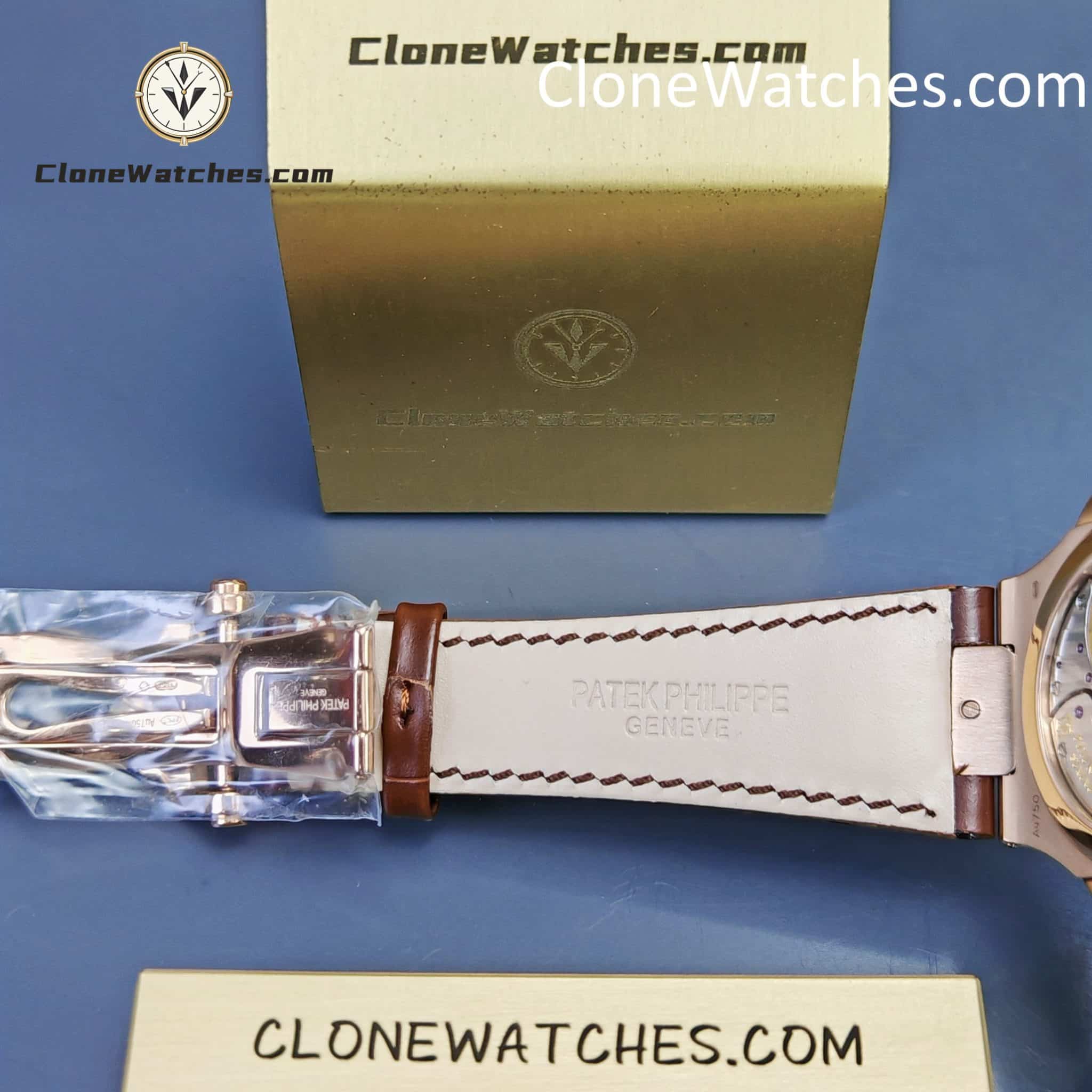 Patek Philippe Super Clone Watches 1:1 Nautilus 5712 Brown Dial Leather Strap