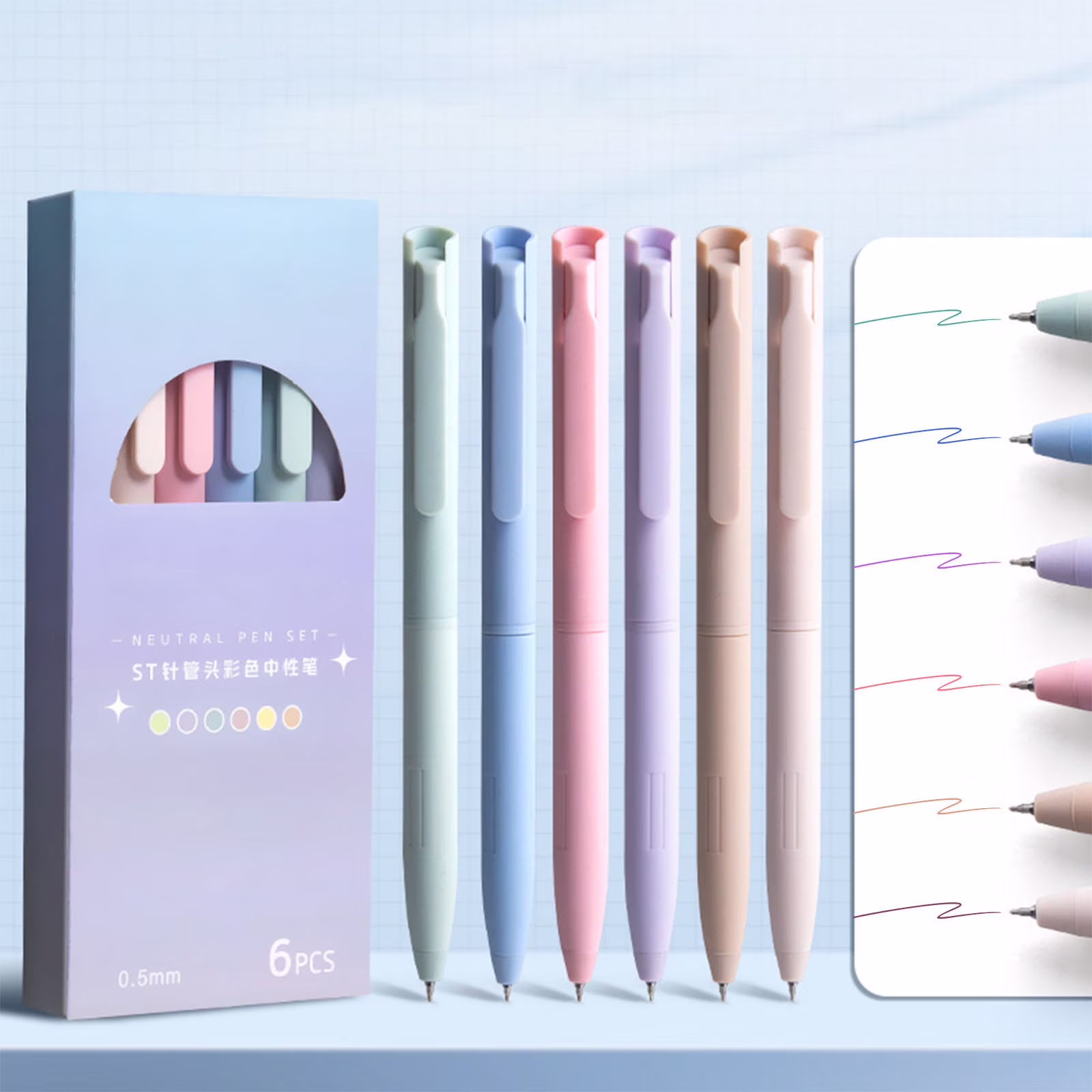 Uxgjfwu Retractable Gel Pens Set - 6 Colors Fine Tip Fast Drying Ink for Journaling Note Taking Planner, Smooth Writing Office Sch-ool Supplies