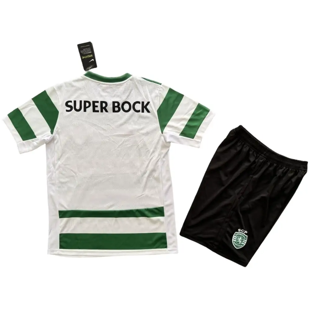 2025-26 Sporting CP Home Kit - Short Sleeve Children's suit Fans Edition