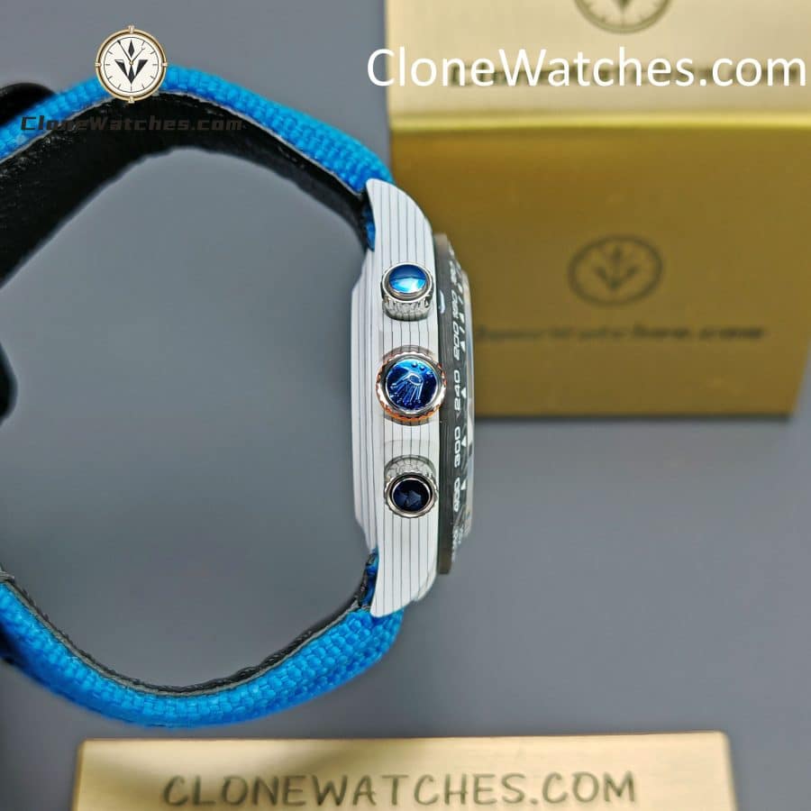 Modified Super Clone Watches 1:1 DiW Rolex Daytona Quartz Fiber Unique Piece RACING BLUE