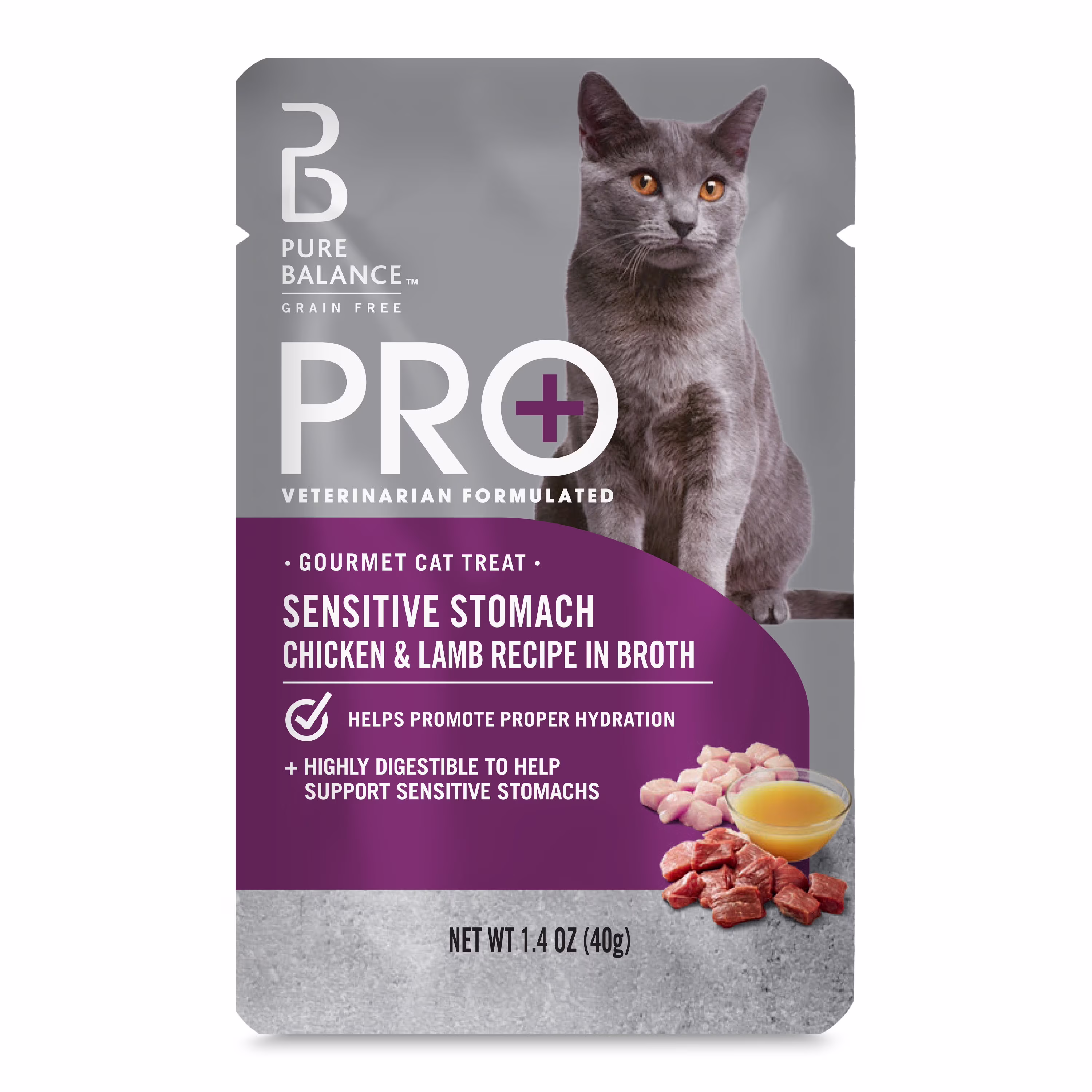 Pure Balance Pro+ Sensitive Stomach Chicken & Lamb Recipe in Broth, 1.4 oz