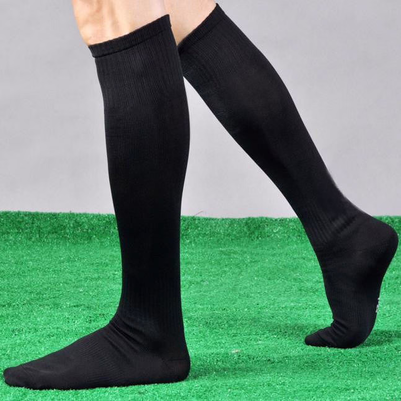 Fdelink Knee Over Sport Baseball Sock Long Socks Men Football Soccer High Socks Socks (Black)