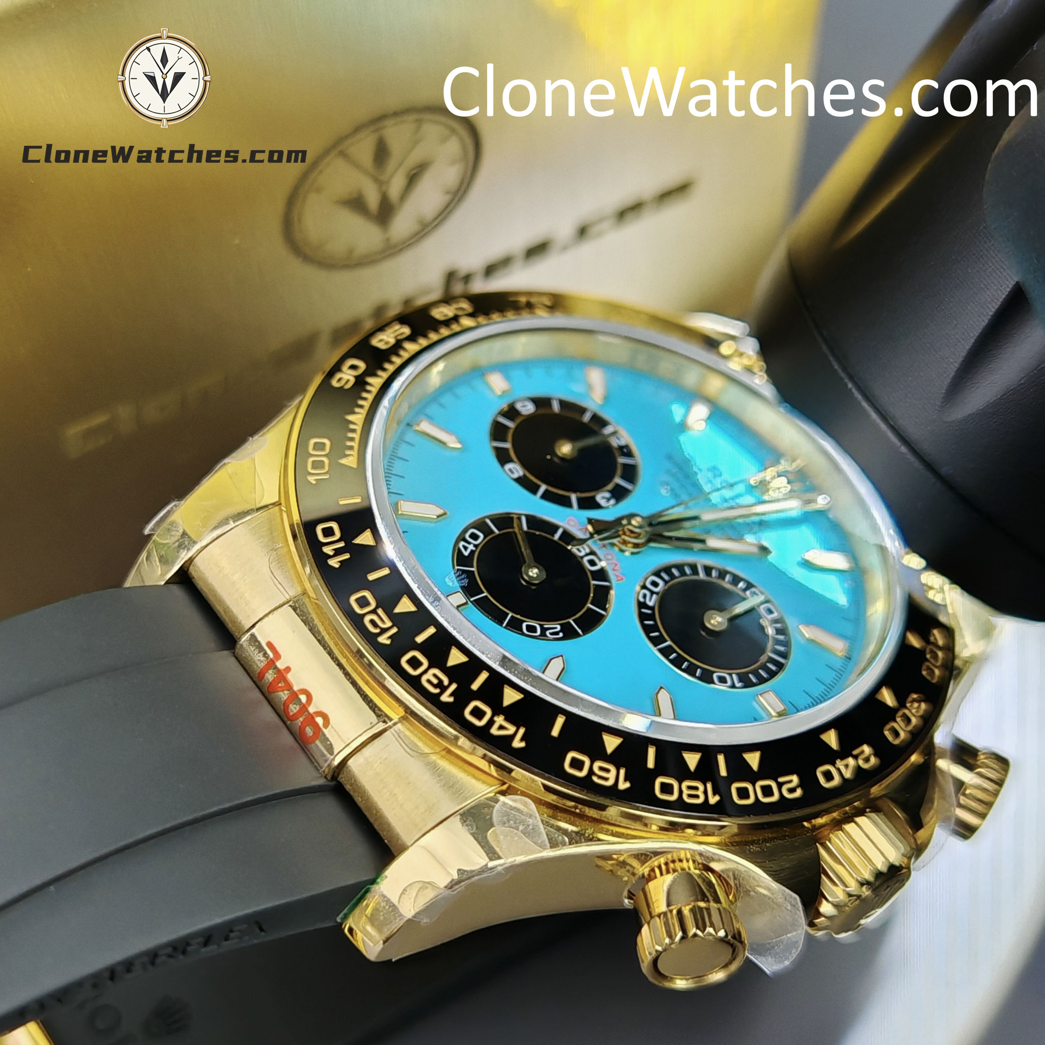 Rolex Super Clone Watches 1:1 Daytona 18K Yellow Gold Plating M126518LN-0014 4131 Movement