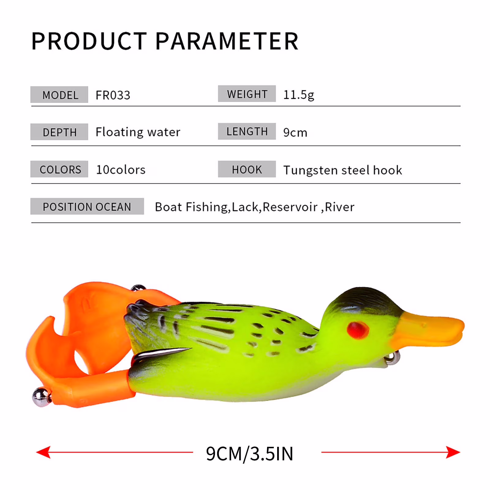 Loyerfyivos Soft Fishing Lures Propeller 3D Fishing Baits Duck Topwaters Swimming Lures Double Hook Duck Baits Artificial Baits