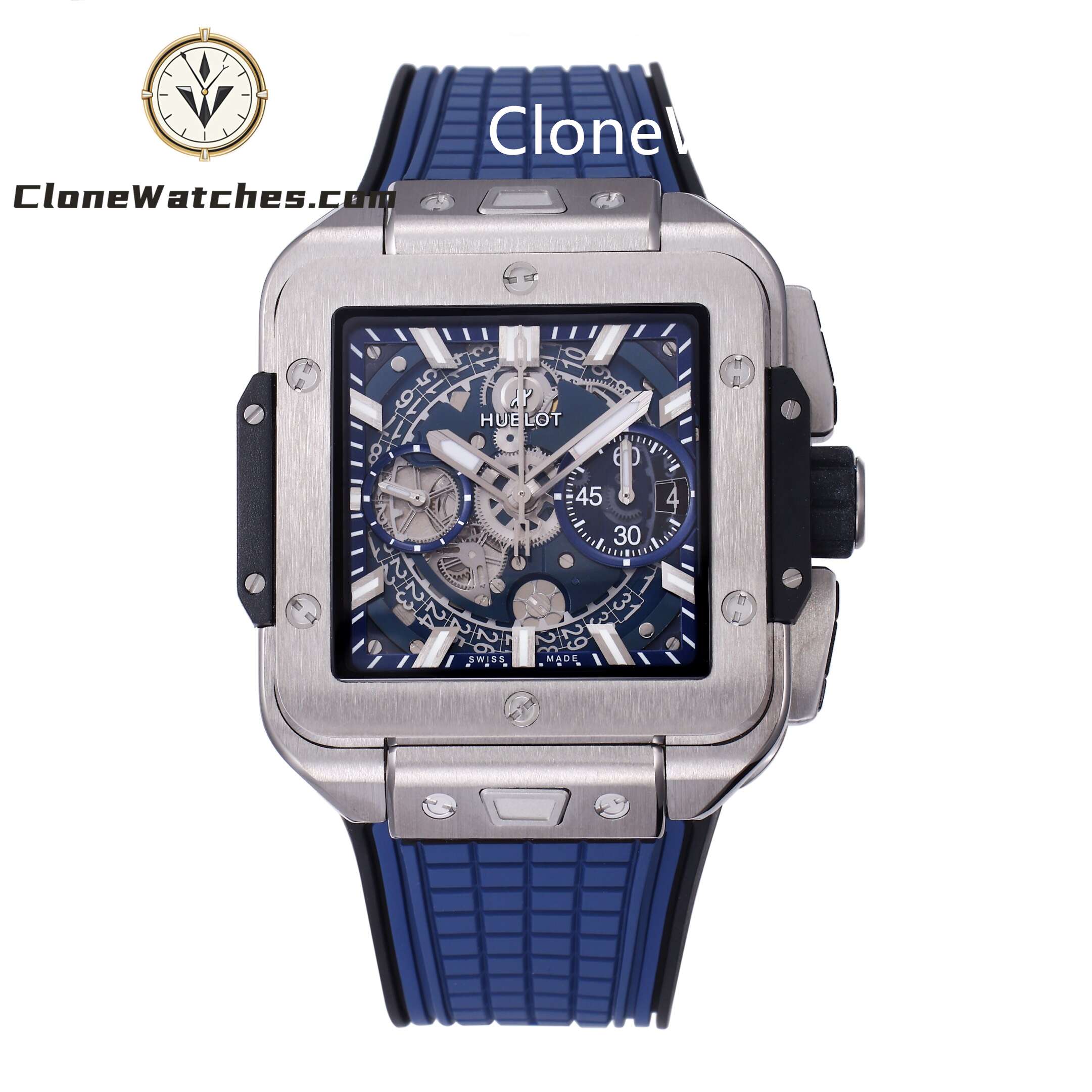 Hublot Super Clone Watches 1:1 Square Bang Unico Titanium Blue 42MM 821.NX.5170.RX
