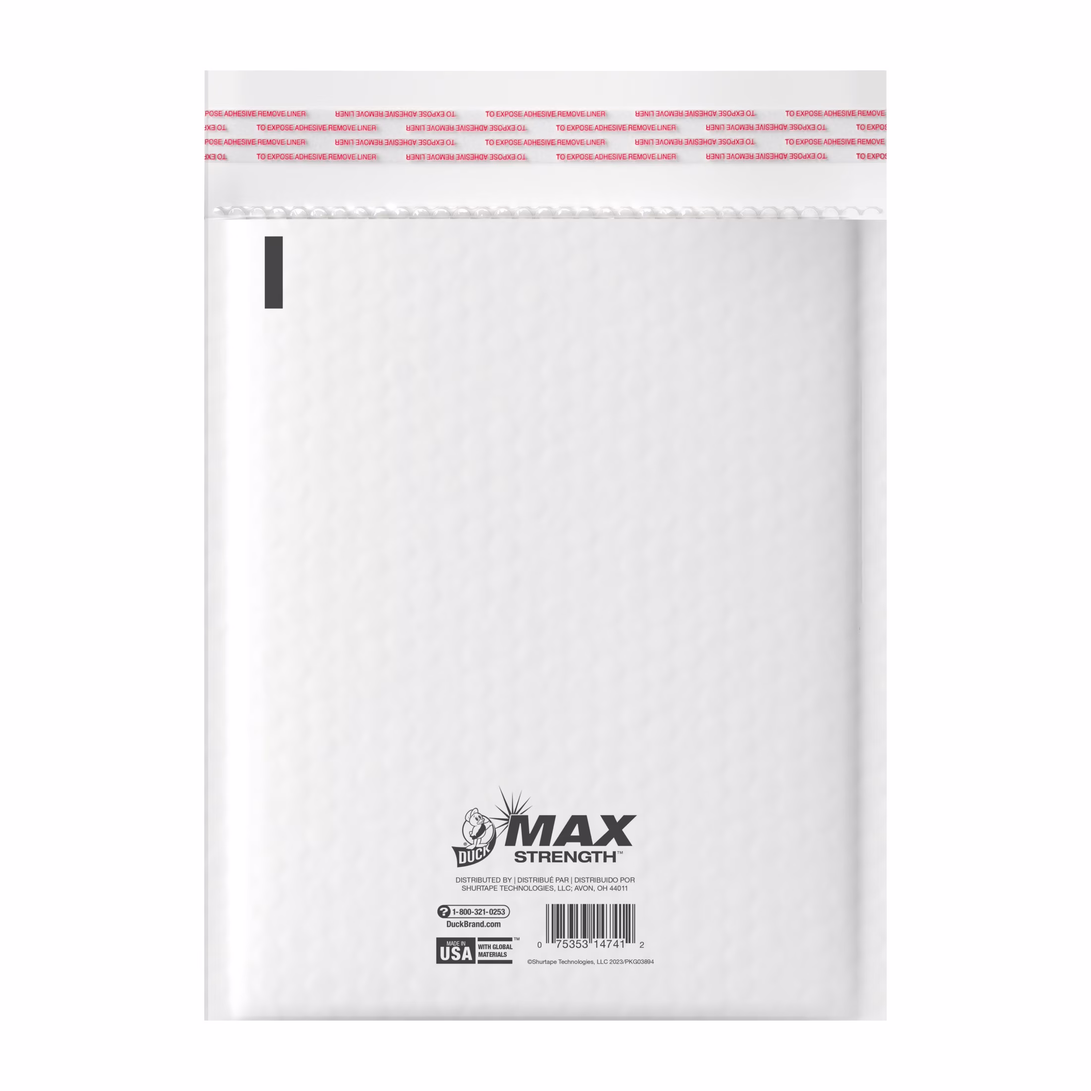 Duck Max Strength Self-Sealing Poly Bubble Mailer #2, 8.5