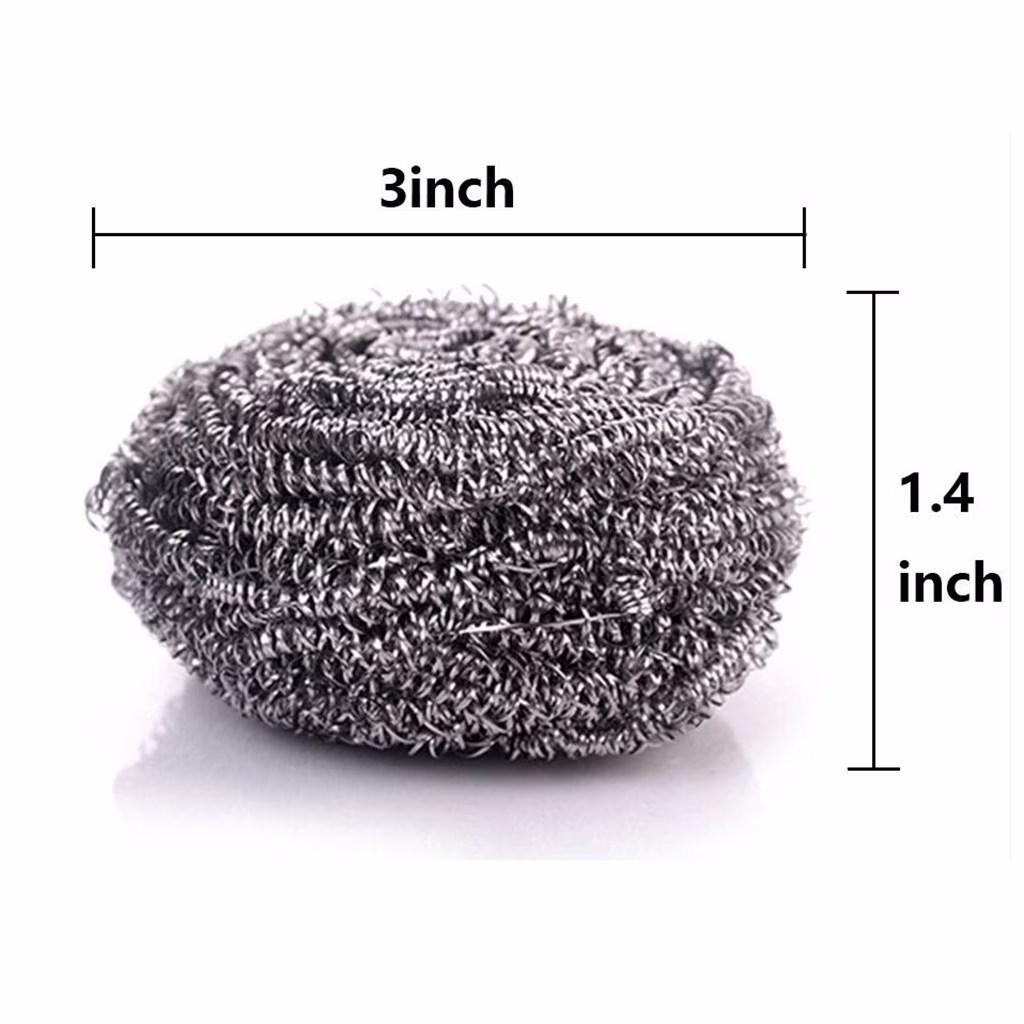 Kitchen Product Ball Scouring Stainless 6Pcs Scrubbing Wire Pad Steel Sponges Steel Kitchen Bar Cleaning Brush Silver