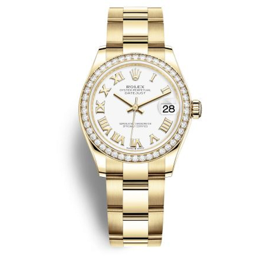 Rolex Datejust 31 Automatic White Dial Ladies 18kt Yellow Gold Oyster Watch 278288WRO（Lifetime free warranty+90-days replacement service & Refund!.）