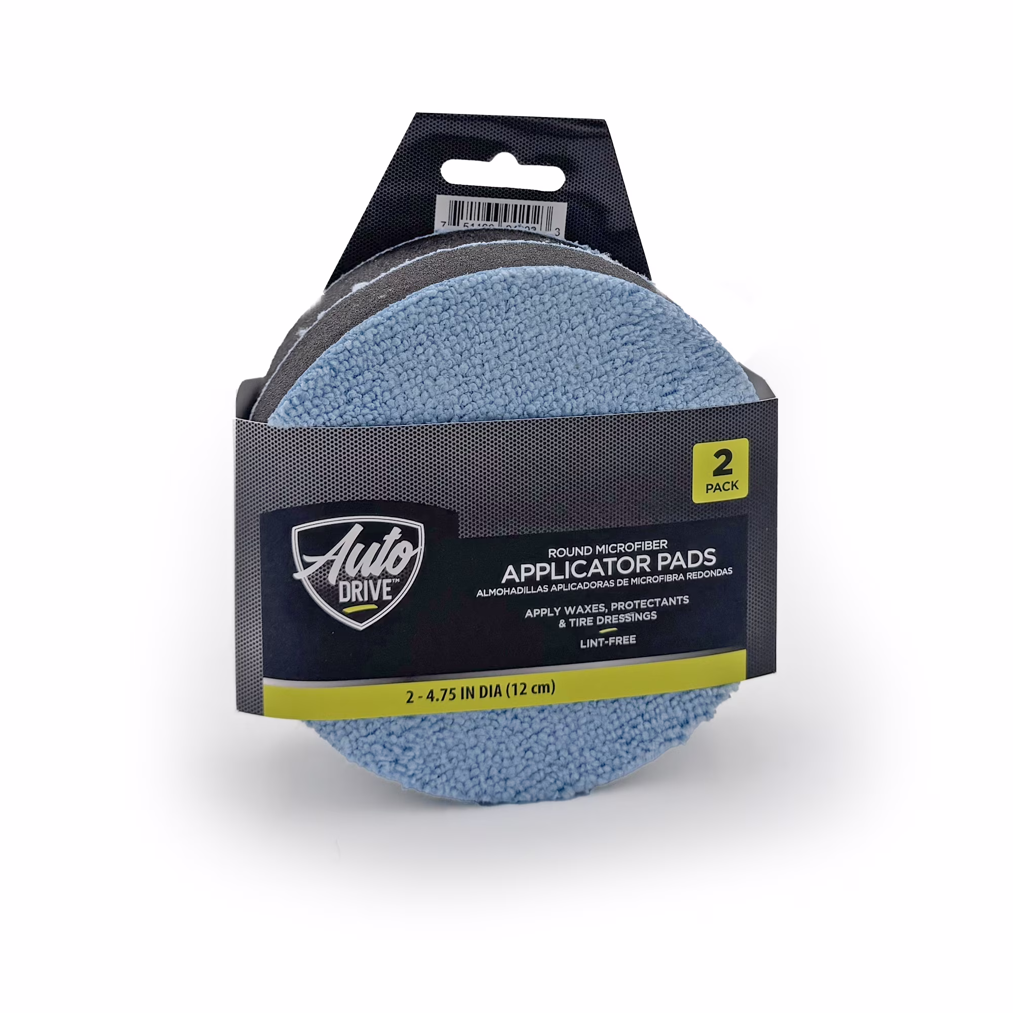 Auto Drive Blue Microfiber Applicator Pads, 2 Pack, 4.75 in for Car Wax and Polish
