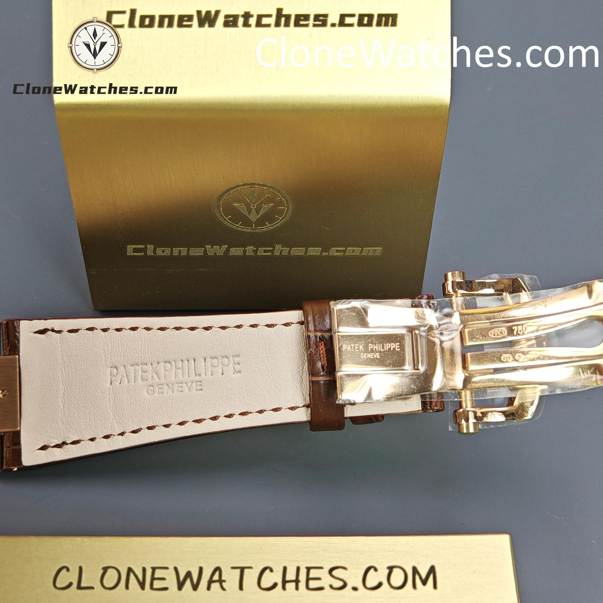 Patek Philippe Super Clone Watches 1:1 Nautilus 5712 Grey Dial Brown Leather Strap