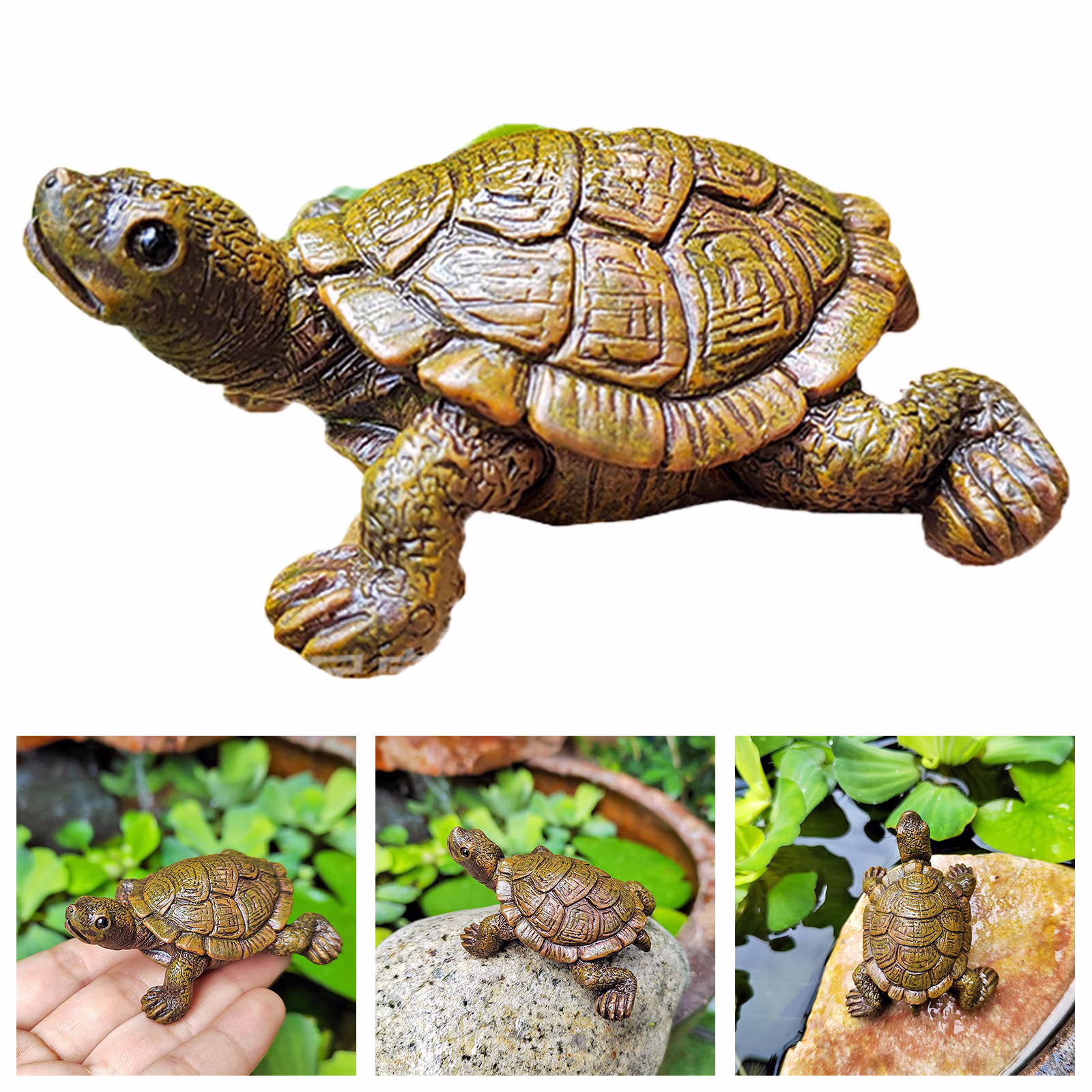 Resin Small Turtle Fish Tank Decoration - Aquatic Ornament for Aquarium Landscaping