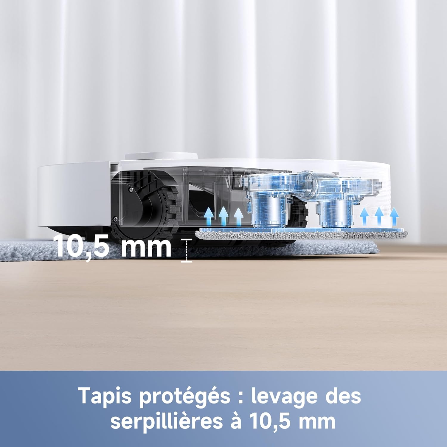 Robot aspirateur laveur vidage automatique serpillières relevables 7000 Pa