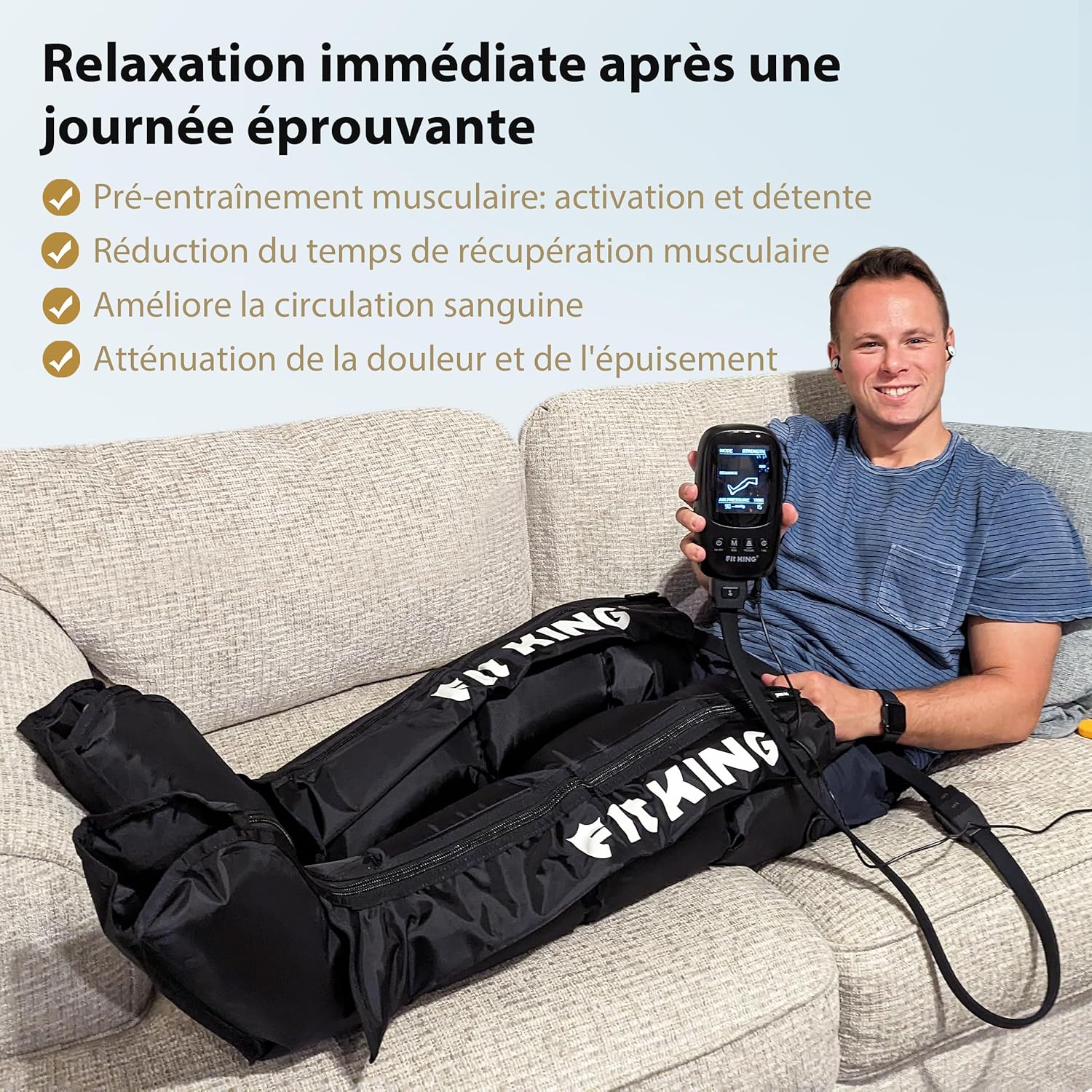 Massage jambes bottes pressothérapie détente après sport modèle M