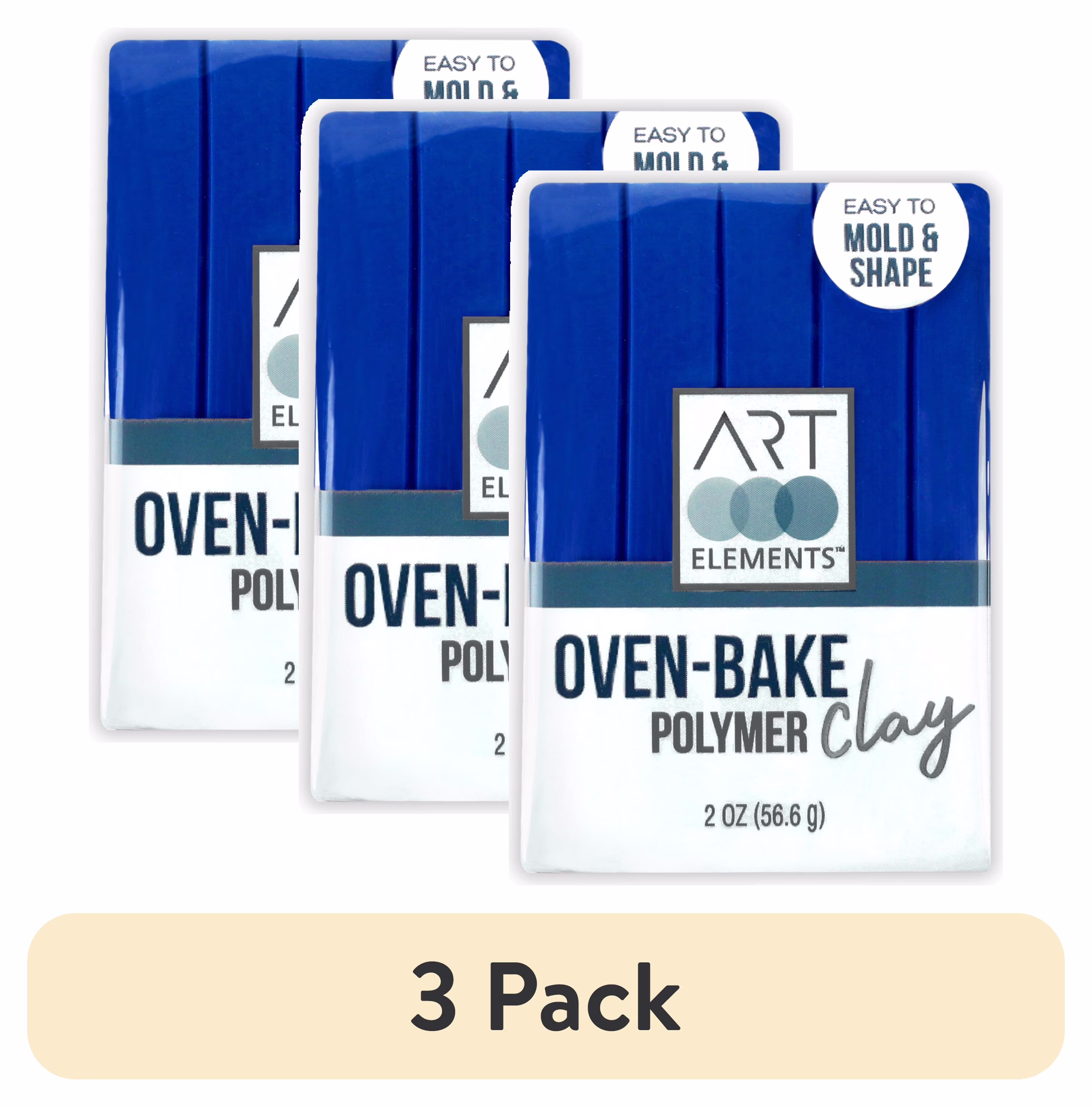 (2 pack) ArtSkills - Art Elements Oven Bake Polymer Clay, 2oz, Bisque